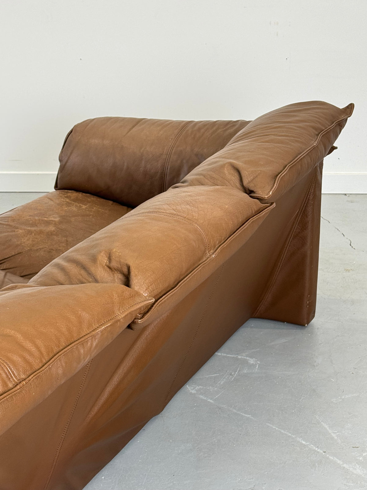 1980s Niels Eilersen Three-Seat Sofa in Aniline Leather, Denmark.