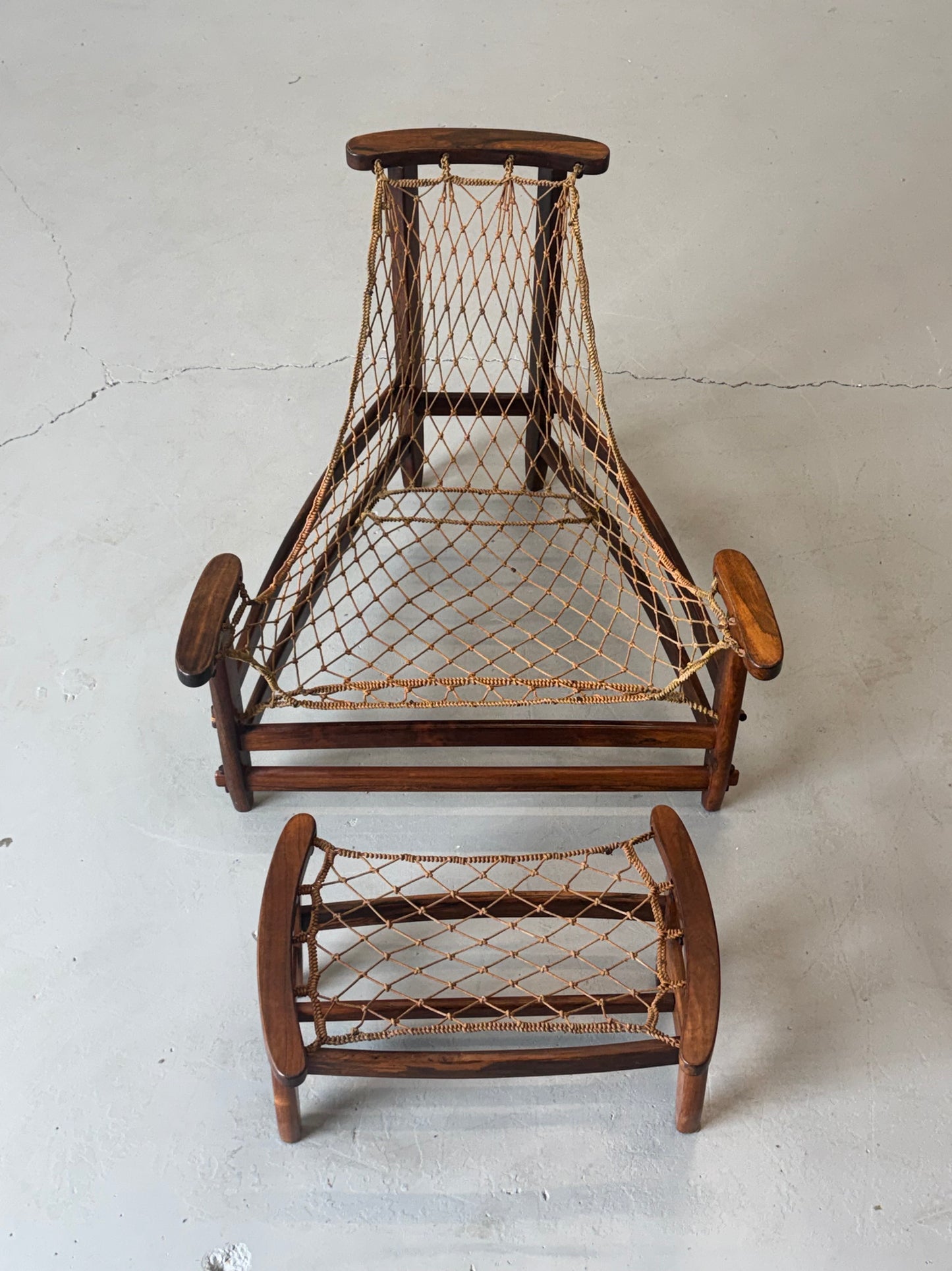 1960s Jangada Lounge Chair and Ottoman by Jean Gillon in rosewood and black leather