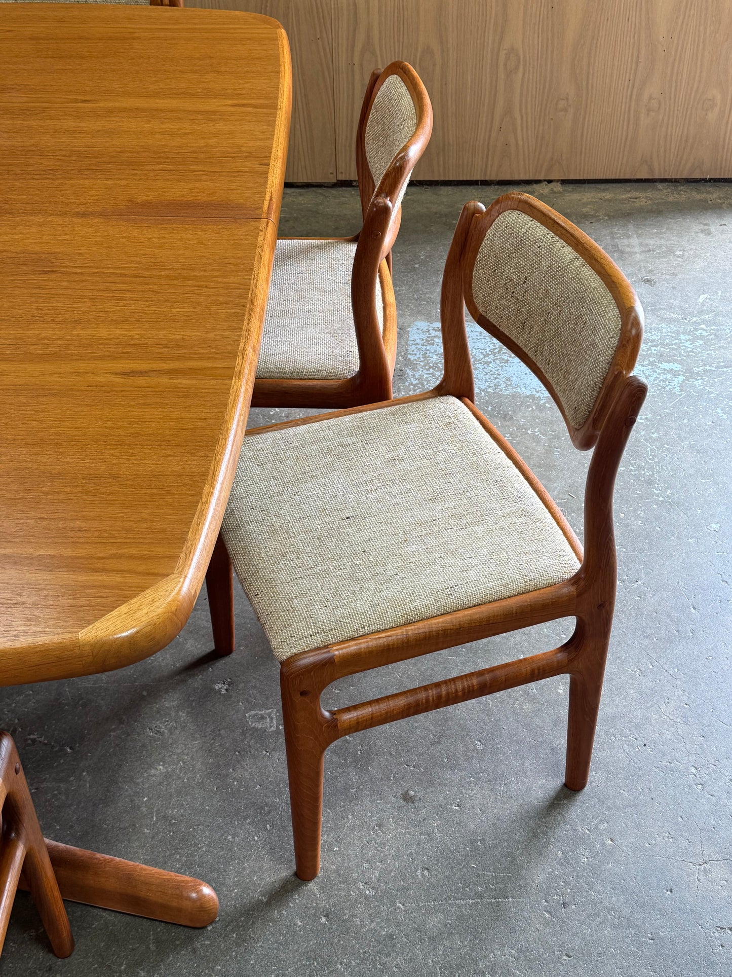 1970s Dining Chair set of 6 by Johannes Andersen for D Scan in solid teak