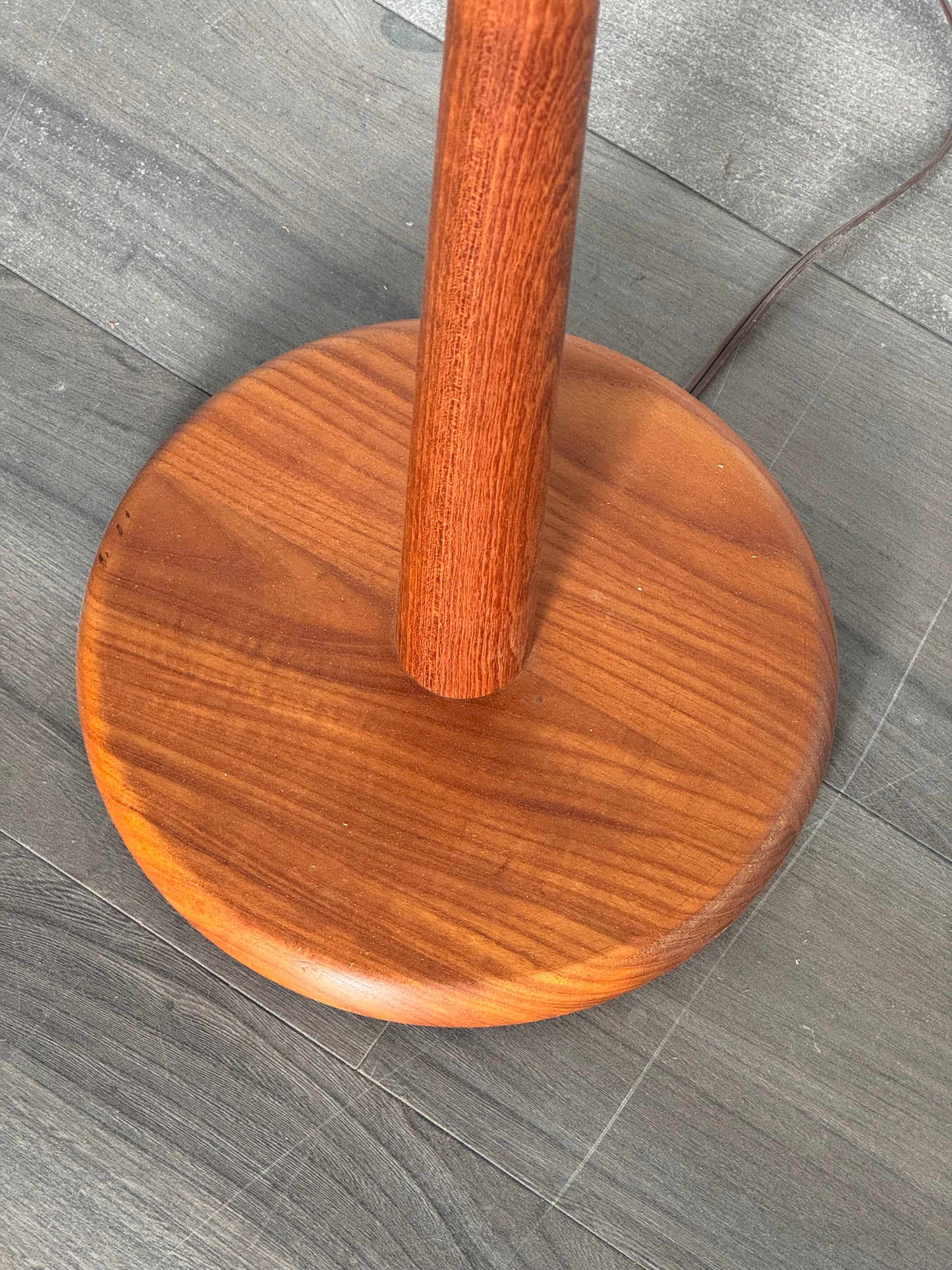 1960s Danish Modern Teak Floor Lamp with Drum Shade