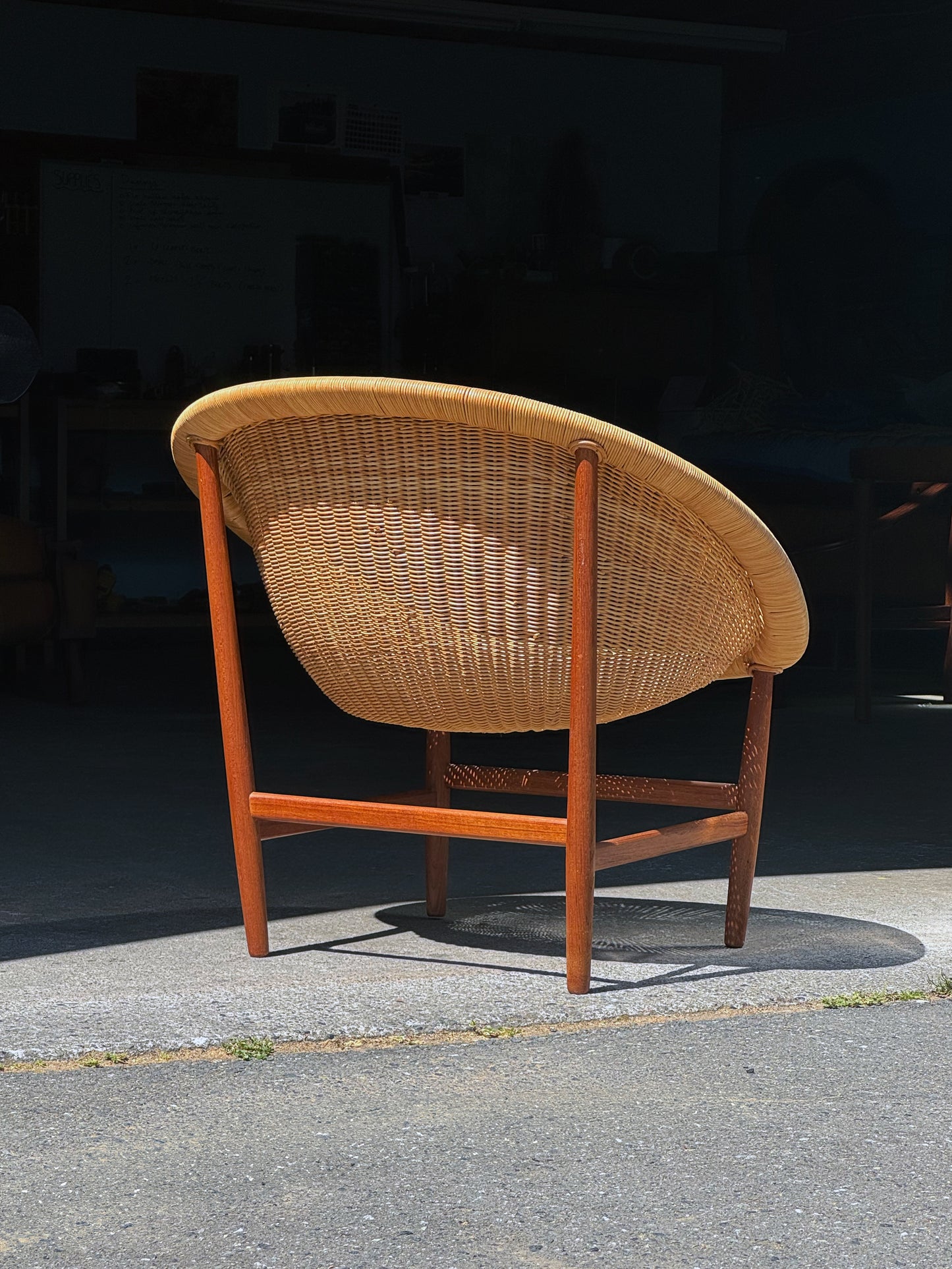 1950 Basket Chair by Nanna Ditzel for Ludvig Pontoppidan in teak and wicker