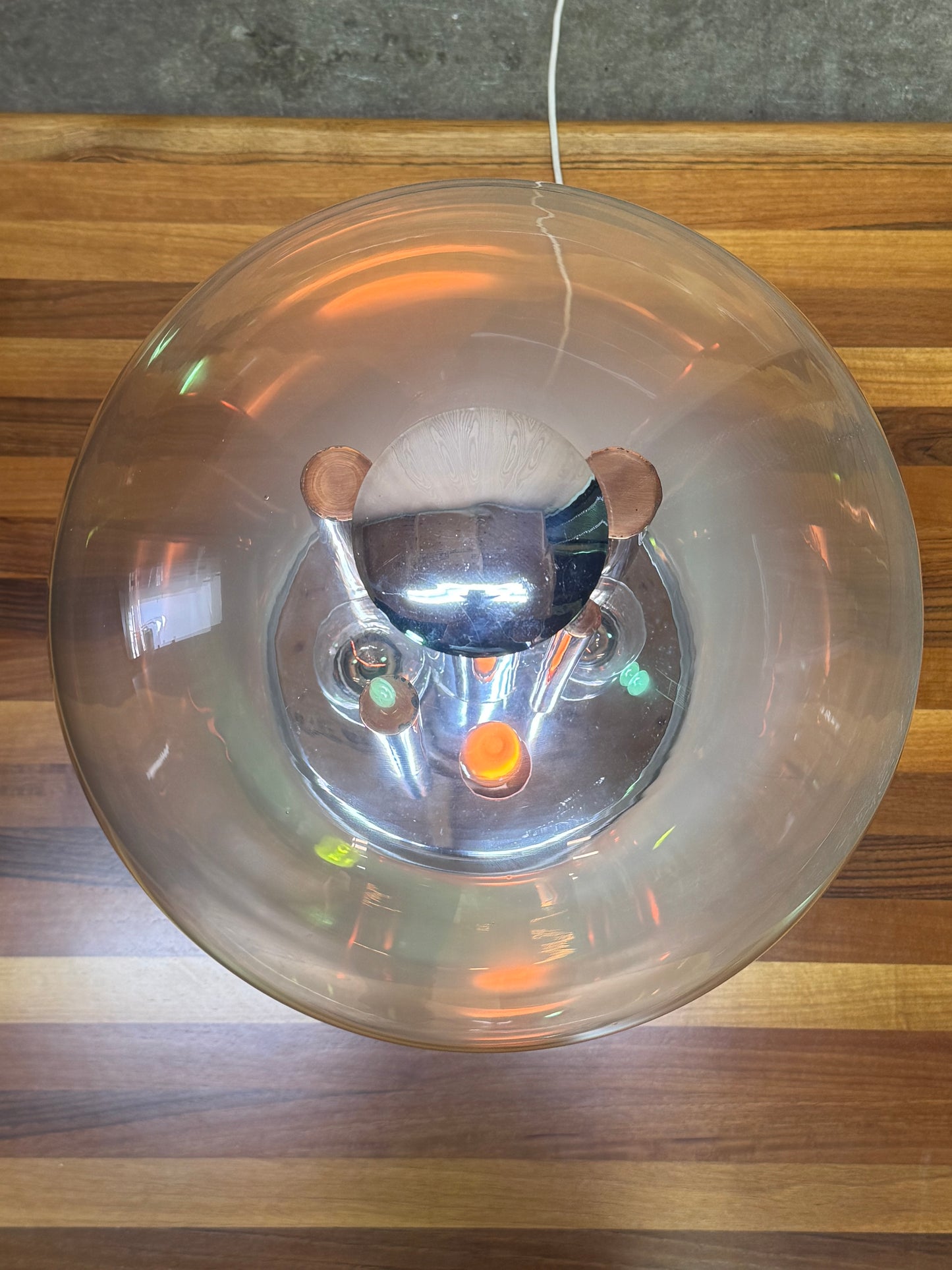 1970s Italian Table Lamp by Selenova in chrome and glass