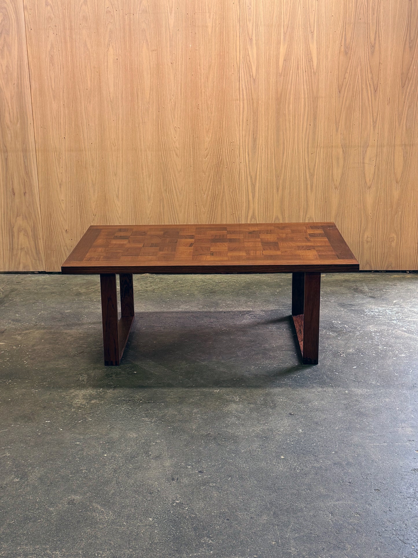 1960s parquetry coffee table rectangular by Poul Cadovius for France and Son in rosewood