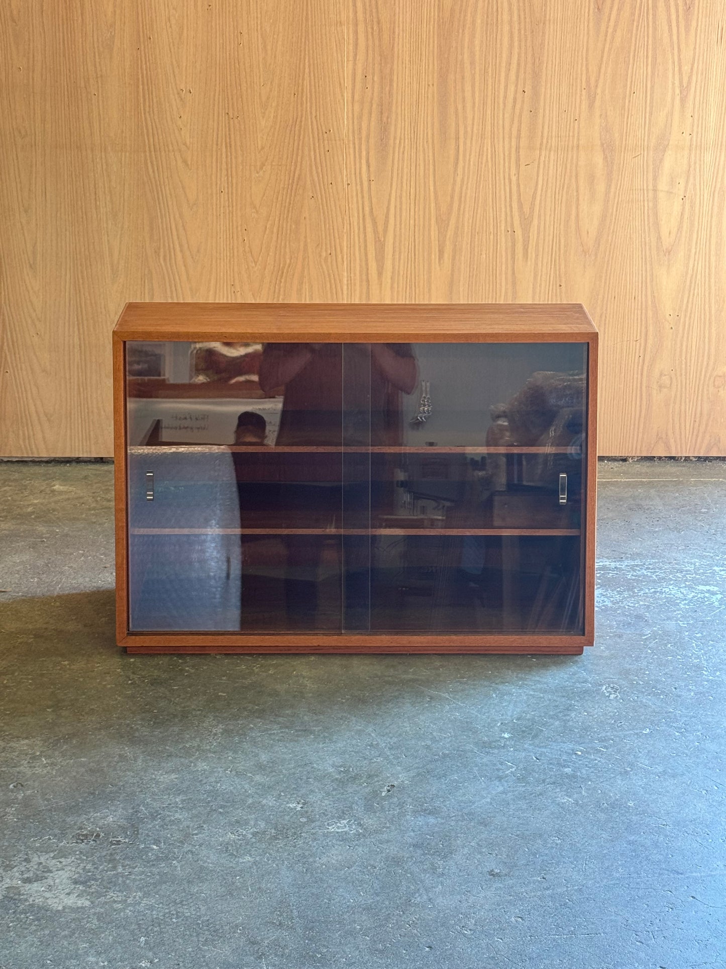 1960s Danish Modern Slanted Display Cabinet in teak