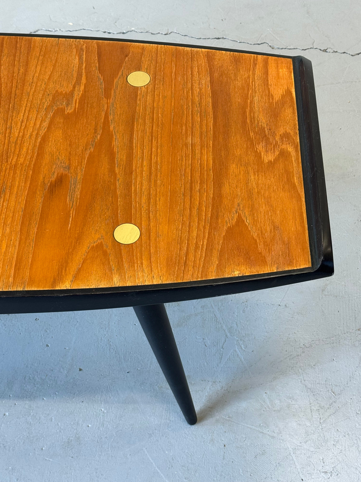 1950s Erik Gustafsson Model 311 Teak and Brass Coffee Table for Treman, Sweden.