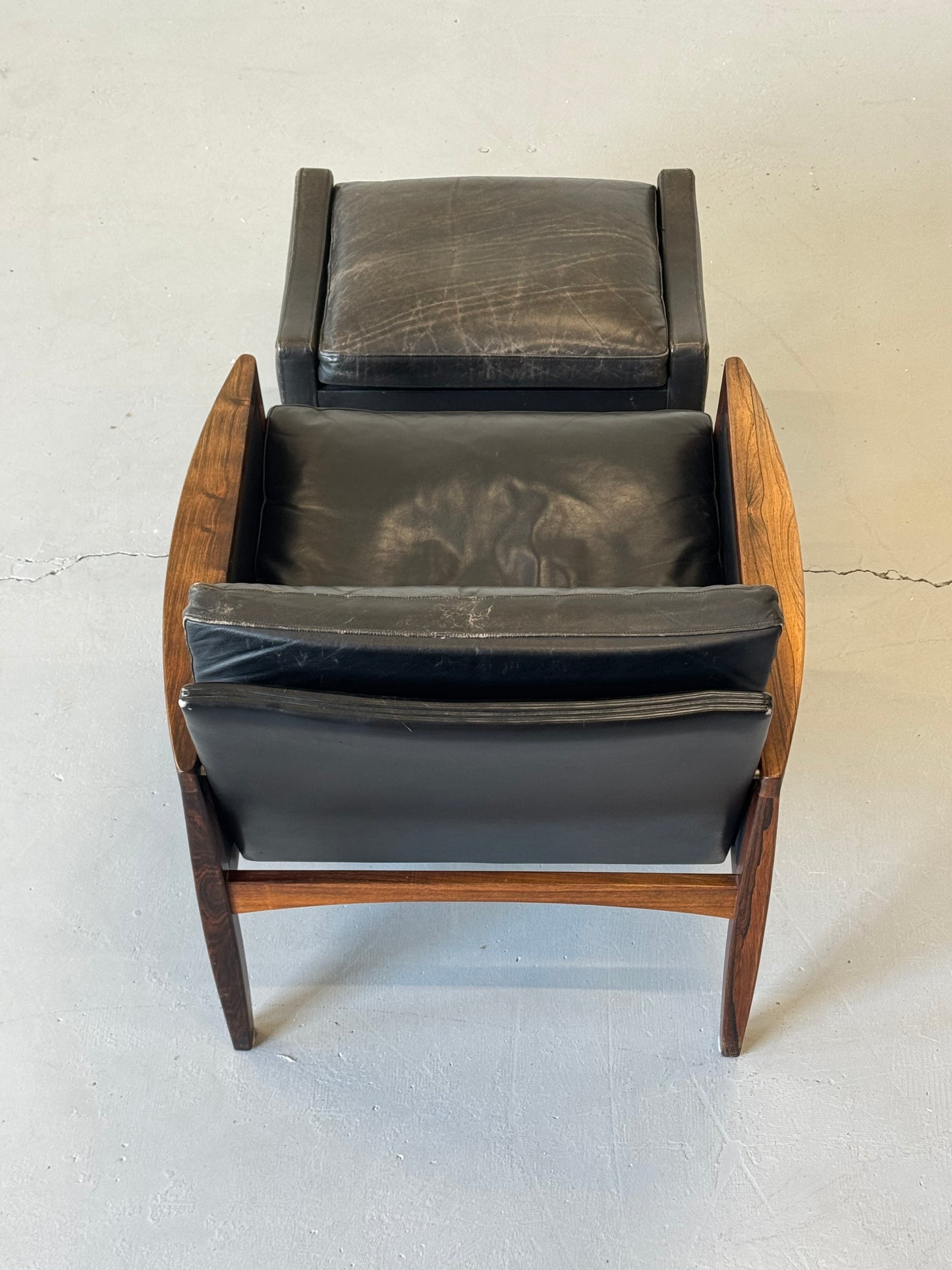 1960s Hans Olsen Lounge Chair and Ottoman, completely original.