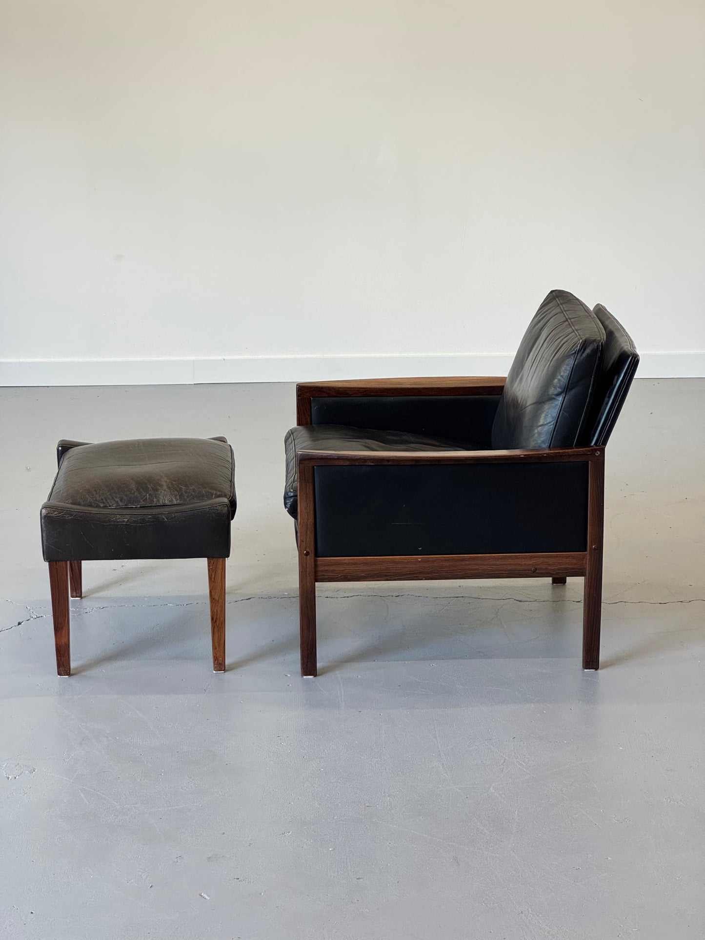 1960s Hans Olsen Lounge Chair and Ottoman, completely original.