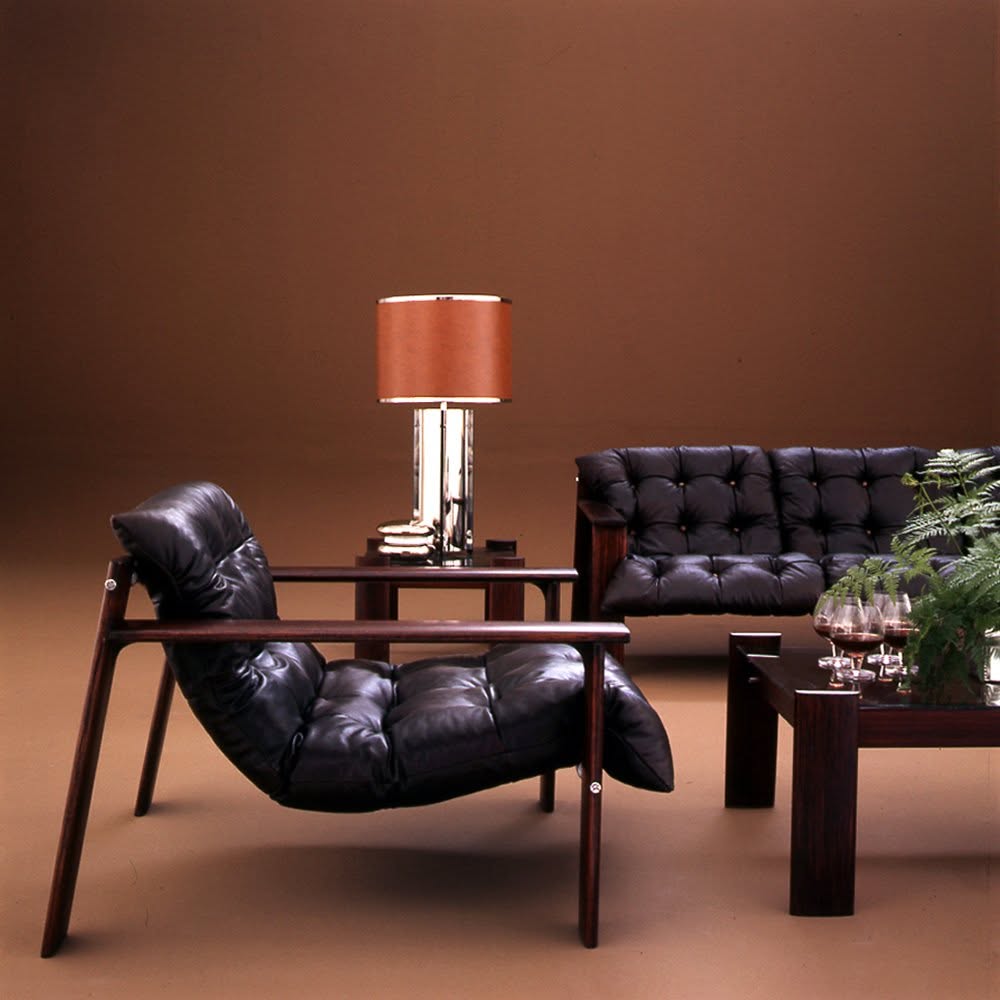 1970s MP-129 Coffee Table by Percival Lafer in Jatobá and Smoked Glass.