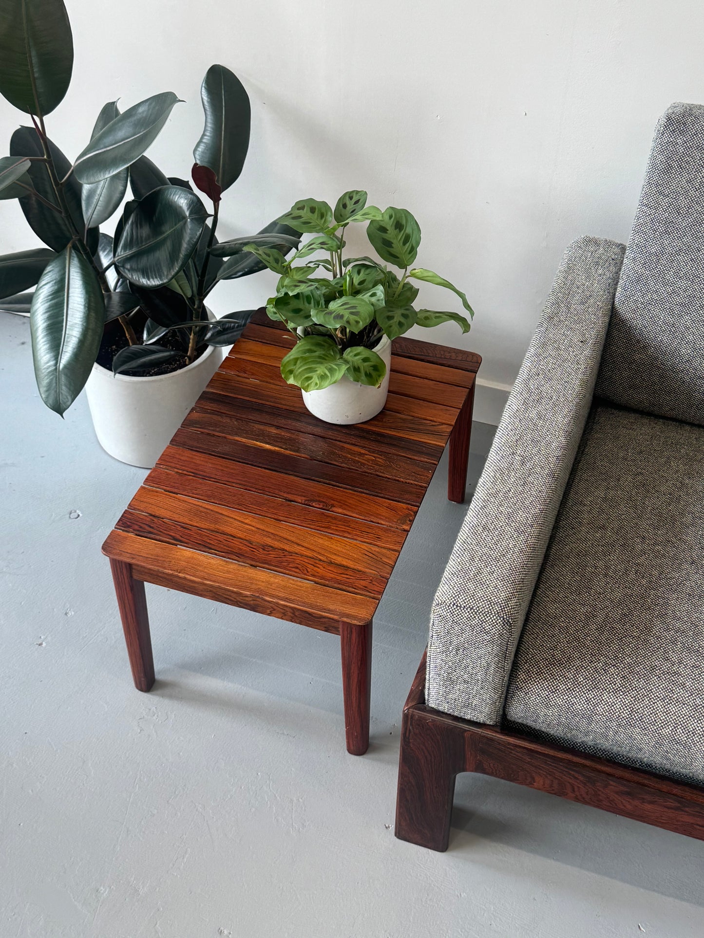 1960s Slatted Rosewood Bench / Side Table by Albert Larsson for Alberts Tibro, Sweden.