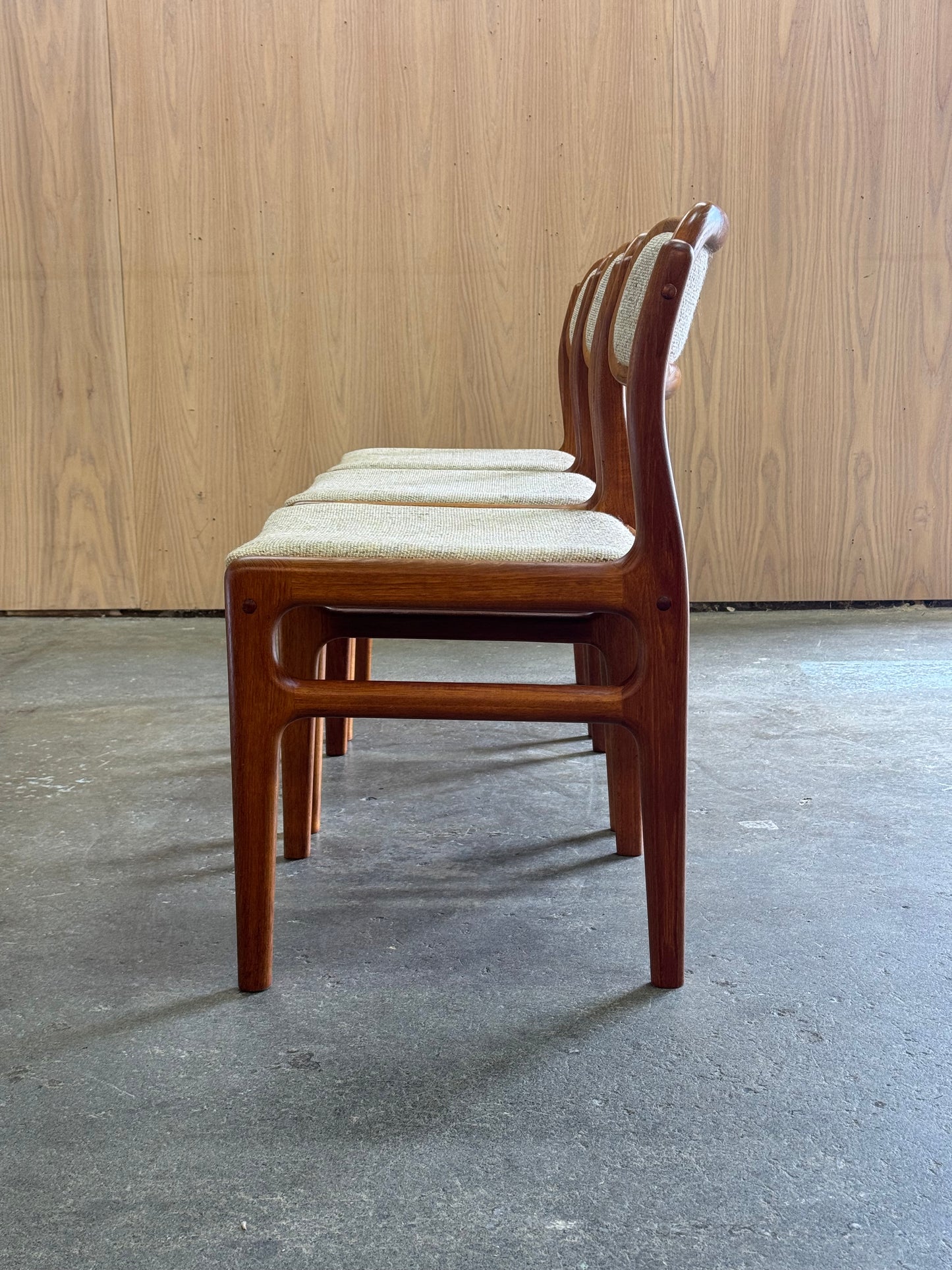 1970s Dining Chair set of 6 by Johannes Andersen for D Scan in solid teak