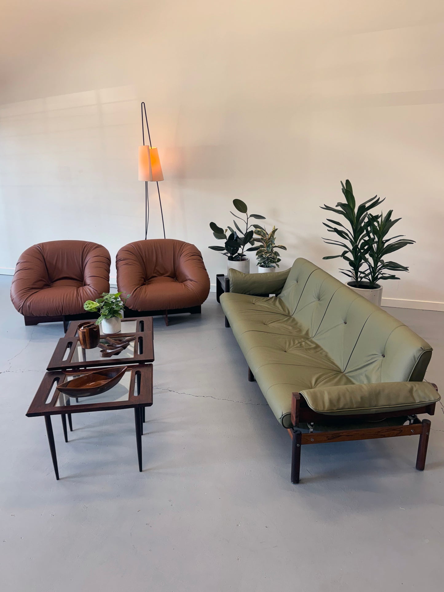 1970s Percival Lafer MP-61 Lounge Chair in Brown Leather, Brazil.