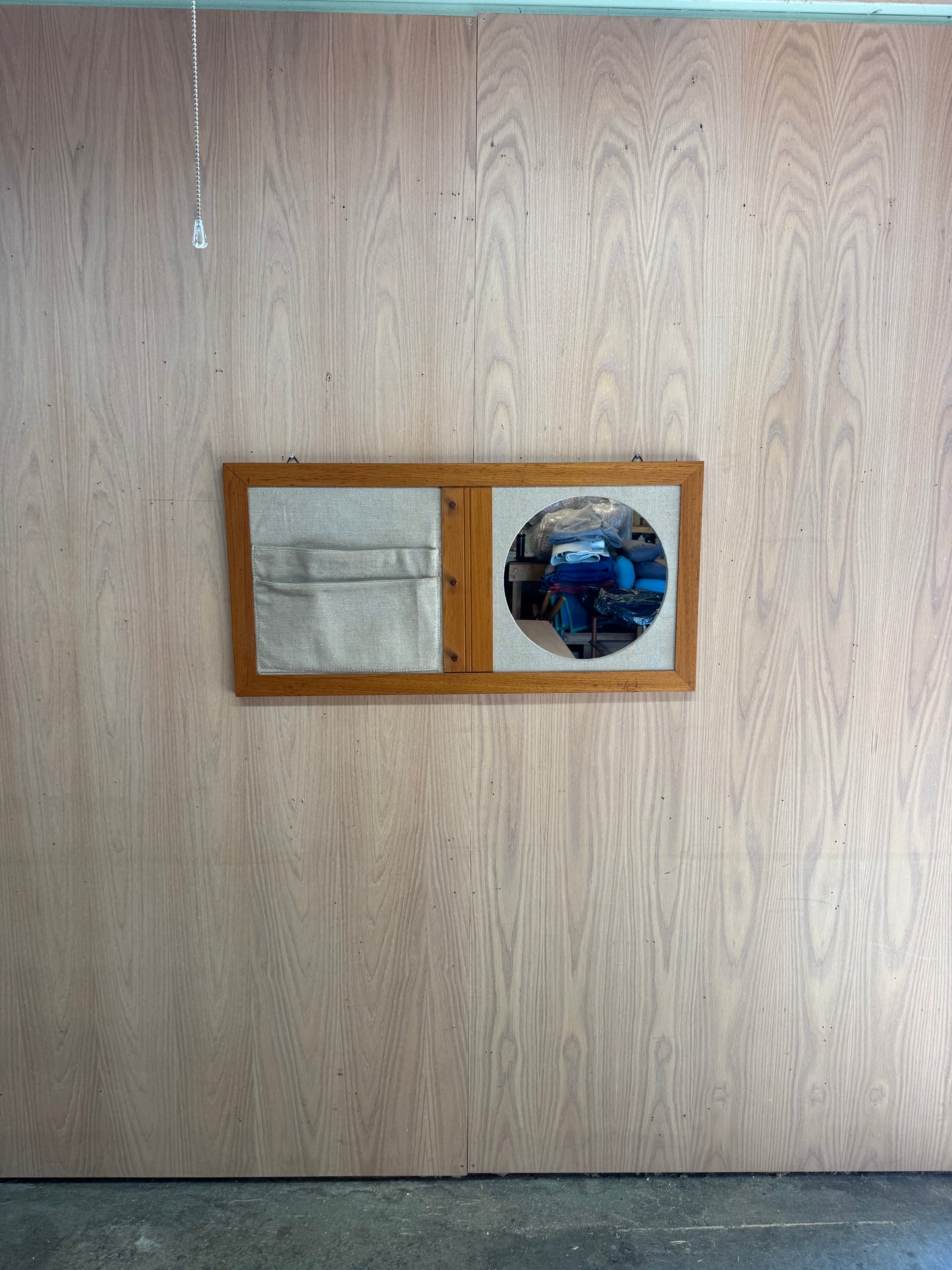 1960s Danish Modern Wall Organizer with Mirror in teak