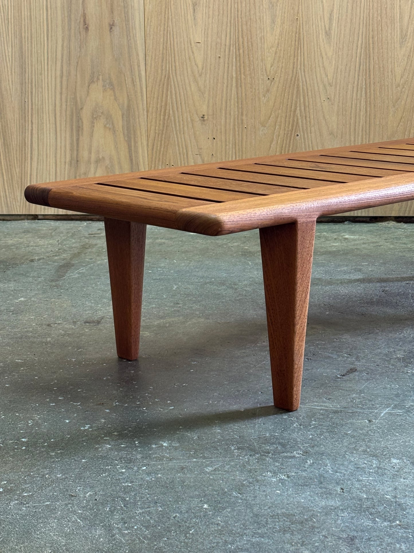 1960s JH574 bench by Hans Wegner for Johannes Hansen in Danish teak.