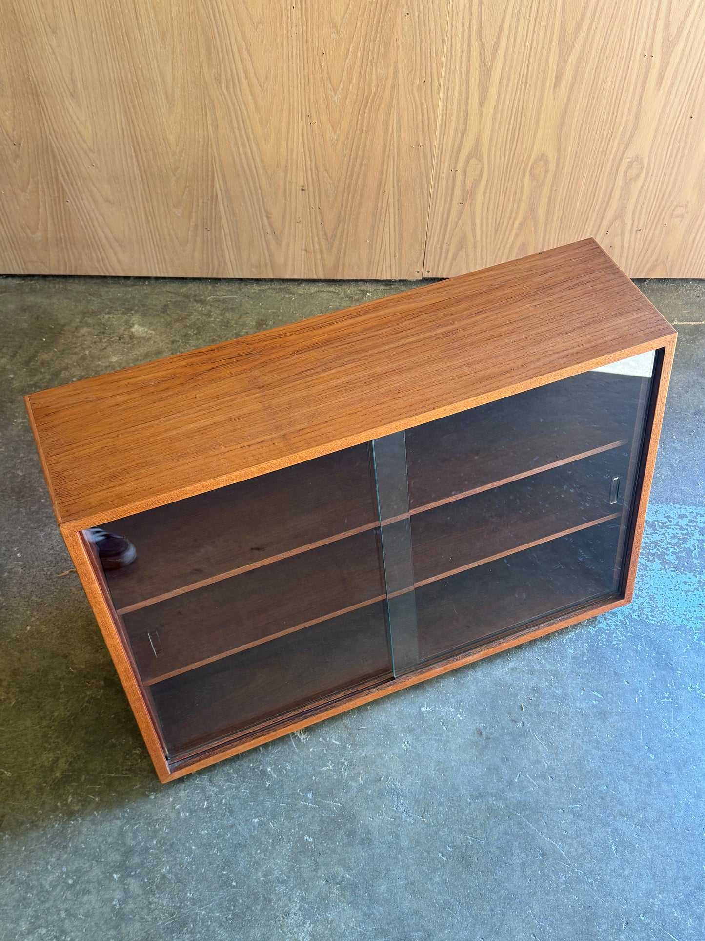 1960s Danish Modern Slanted Display Cabinet in teak