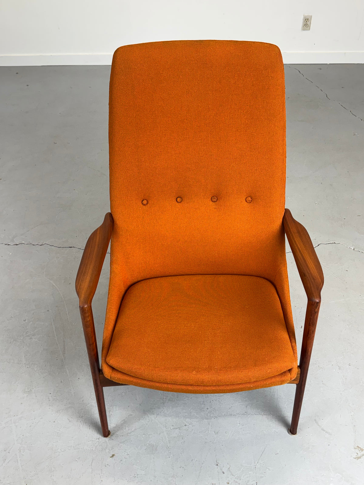 1950s High-Back Lounge Chair by Rastad & Relling for Dokka Møbler in Teak, Norway.