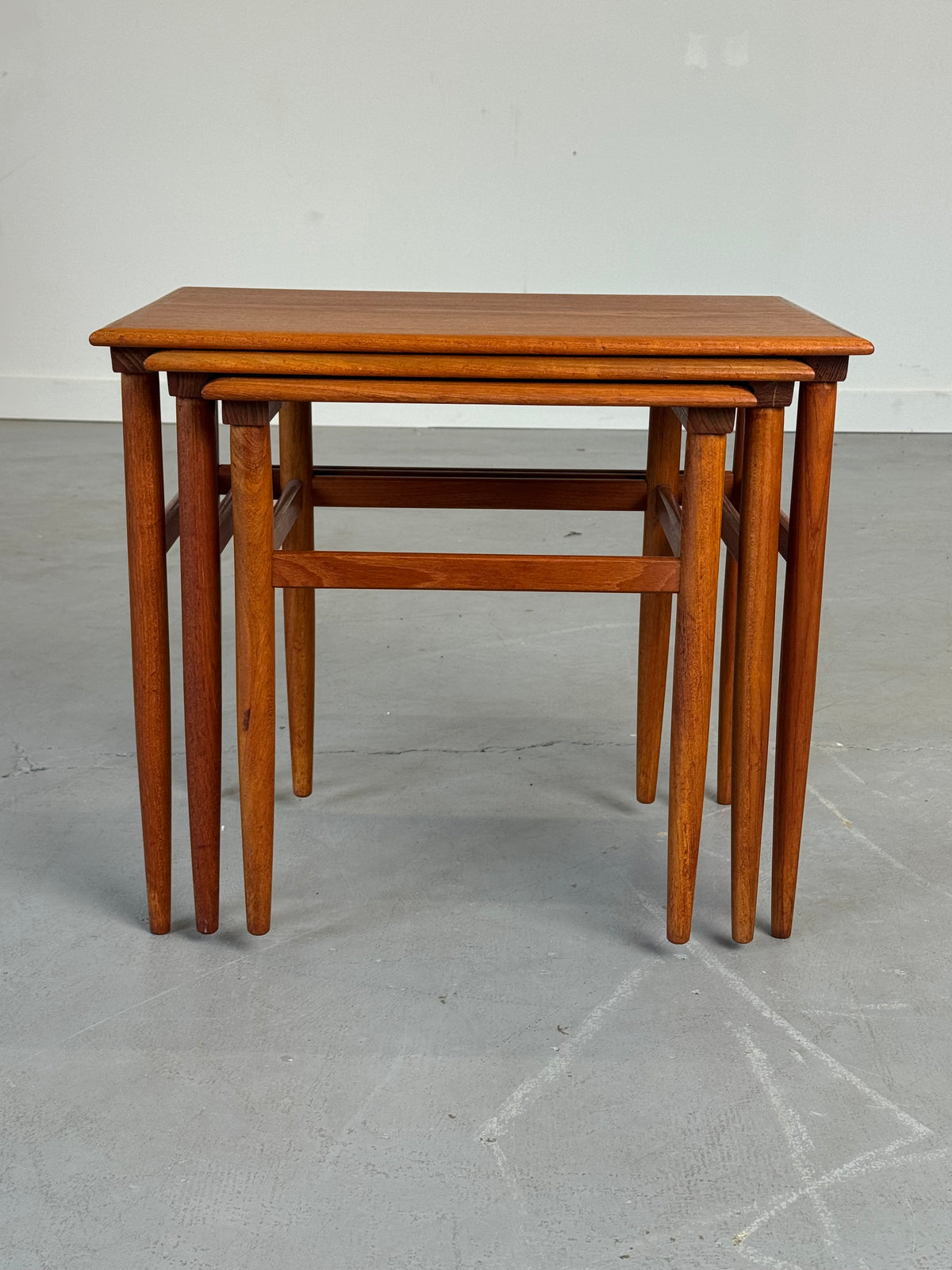 1960s Danish Modern Teak Nesting Tables, Set of Three.