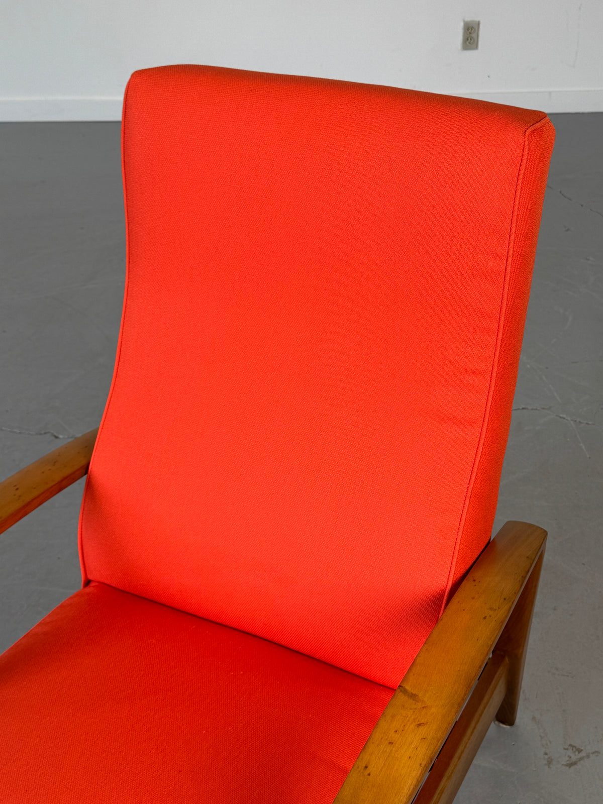 1950s Mid-Century Reclining Lounge Chair with Fold-Out Footrest