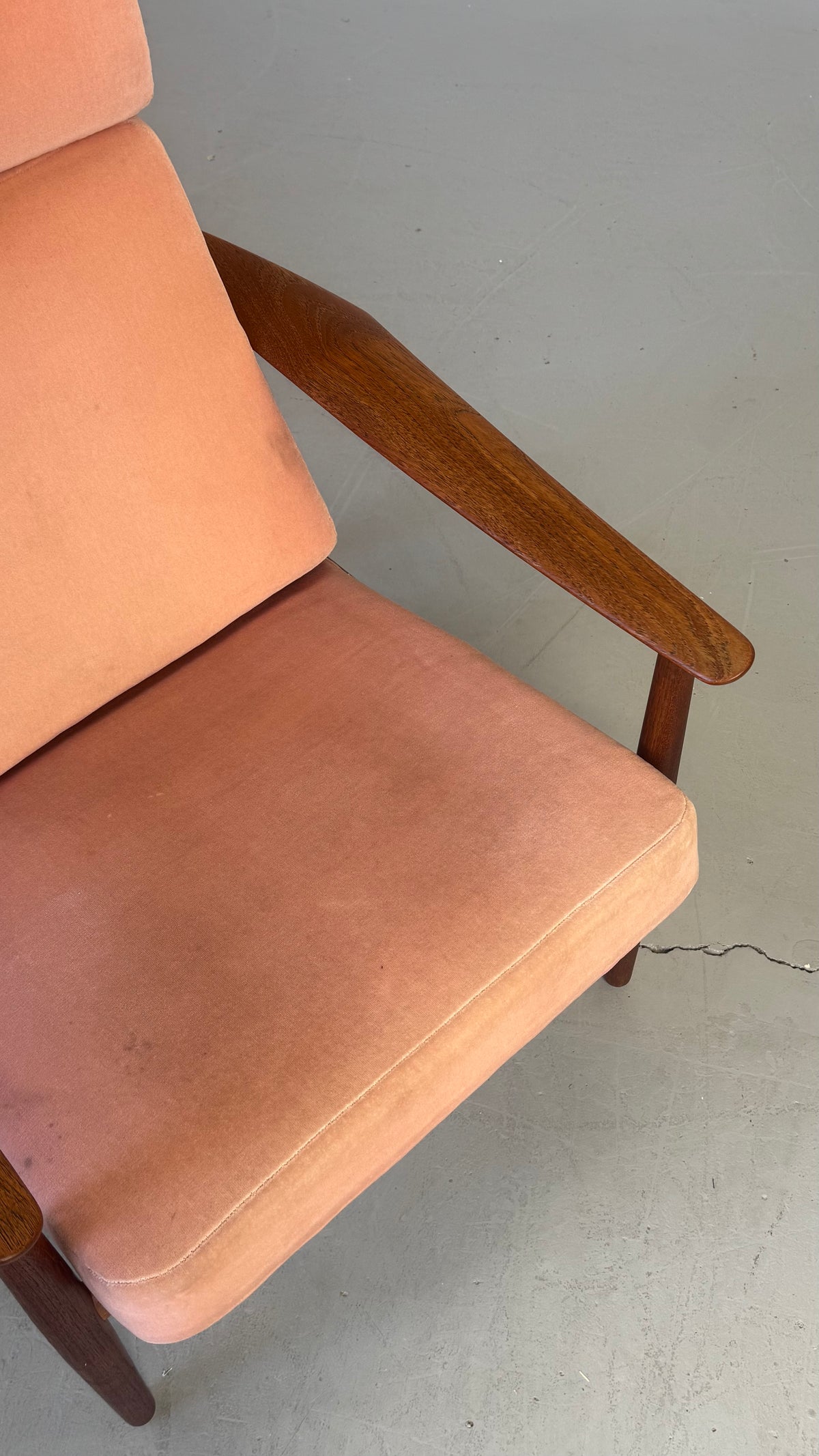 1960s Arne Vodder Model FD 164 Reclining Lounge Chair and Ottoman for France & Søn, Denmark.