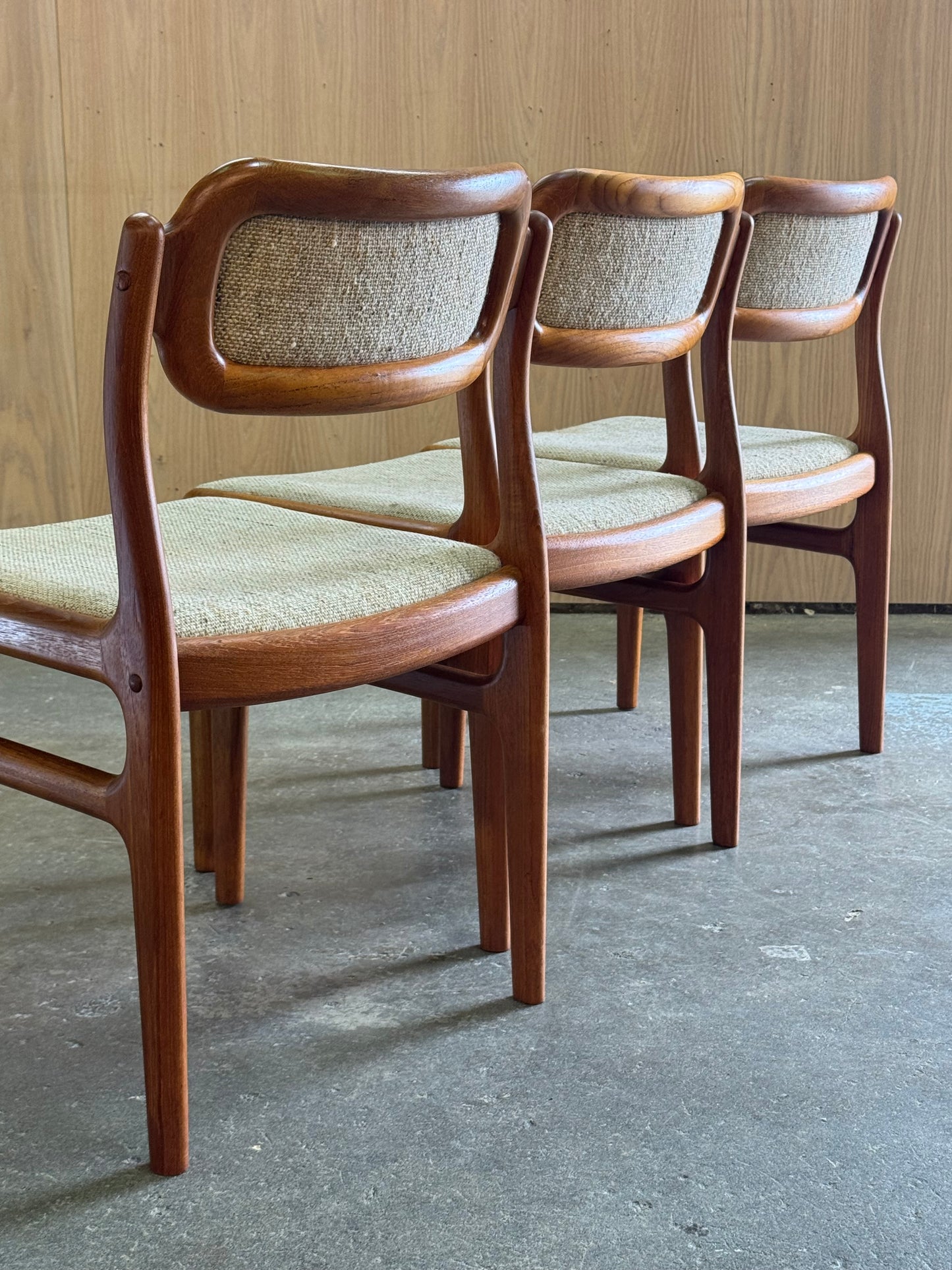 1970s Dining Chair set of 6 by Johannes Andersen for D Scan in solid teak