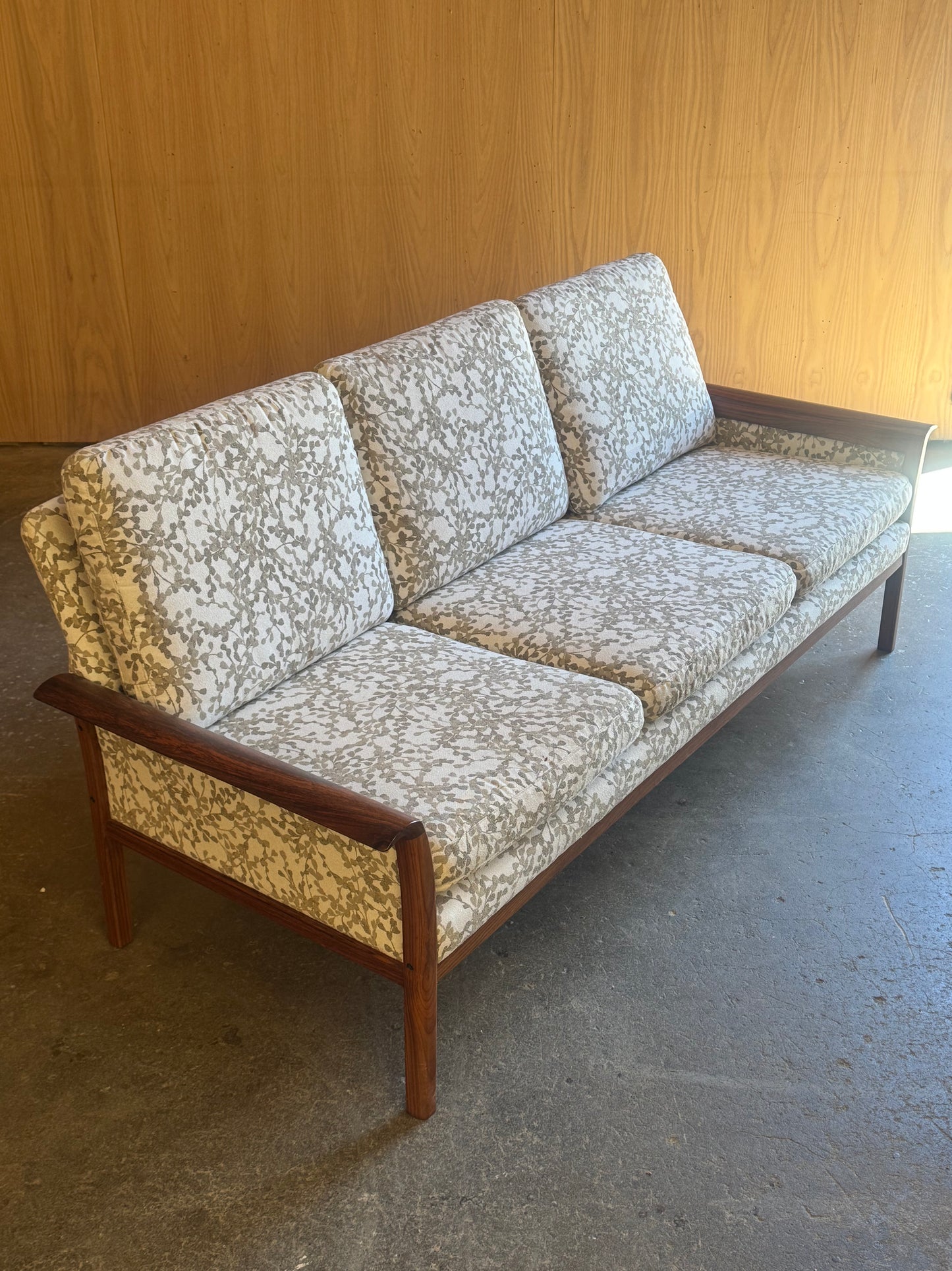 1960s Three-Seat Sofa by Knut Sæter for Vatne Møbler in rosewood
