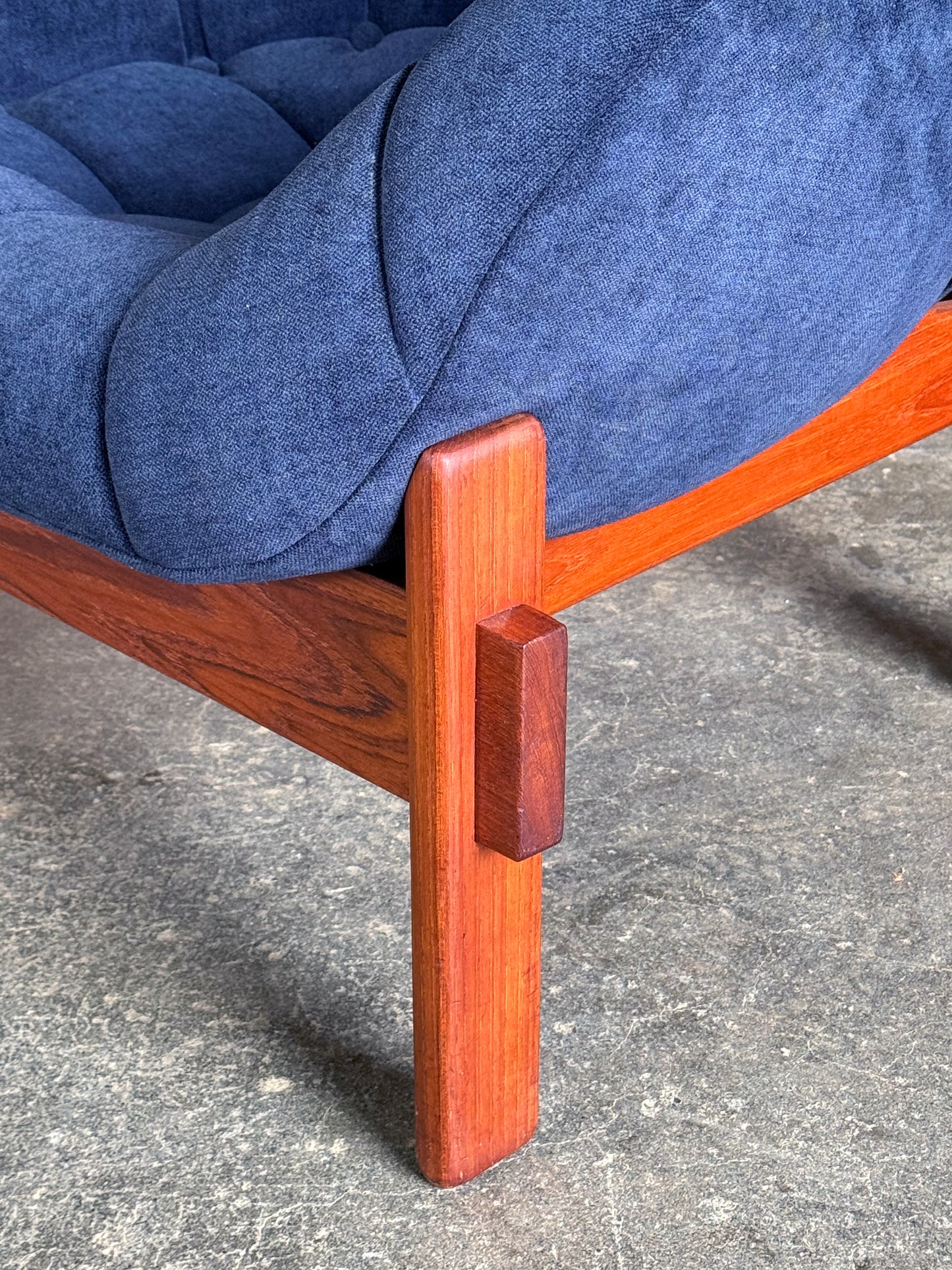 1960s Pod Chair by R. Huber in teak and fabric
