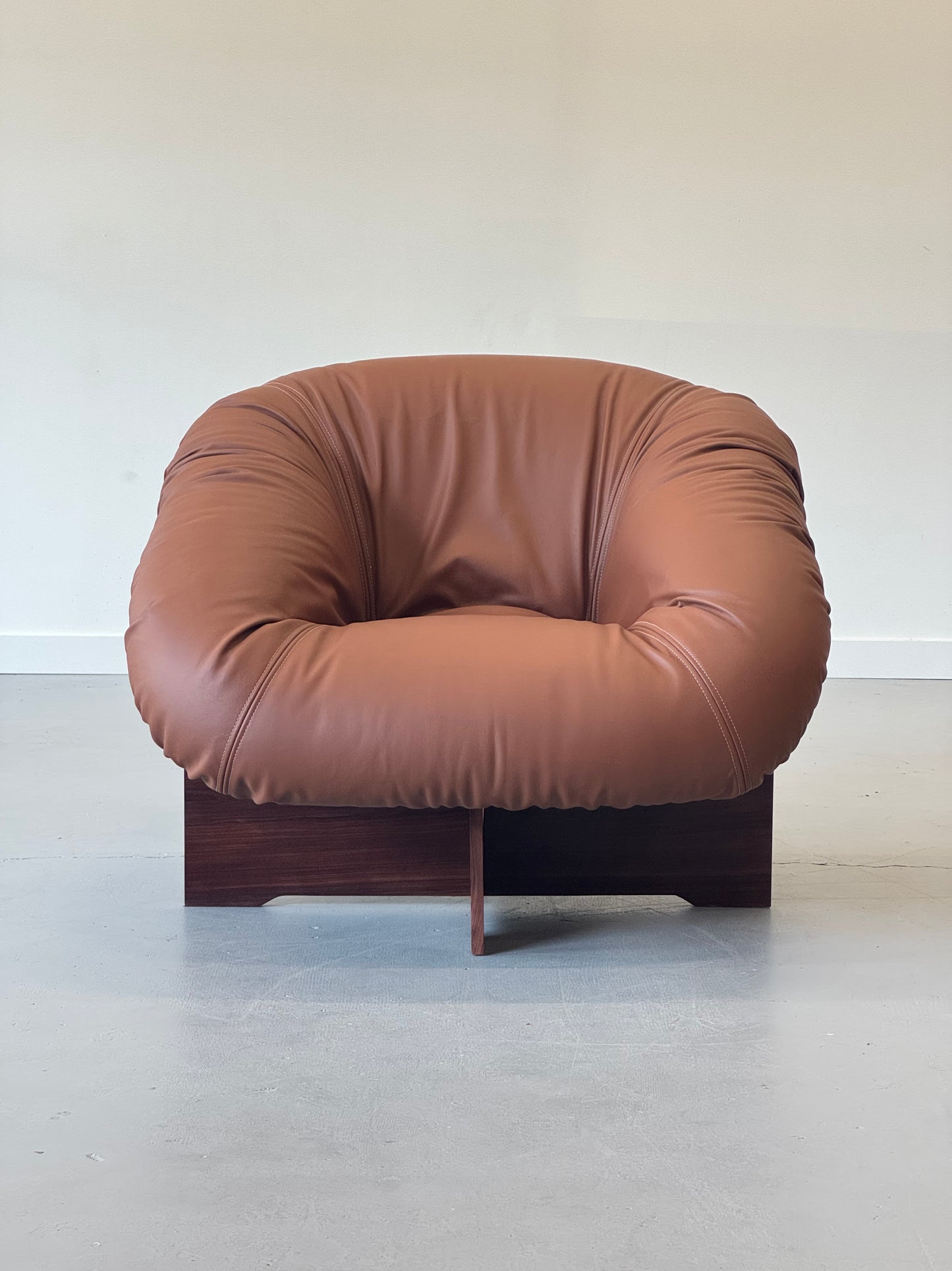 1970s Percival Lafer MP-61 Lounge Chair in Brown Leather, Brazil.
