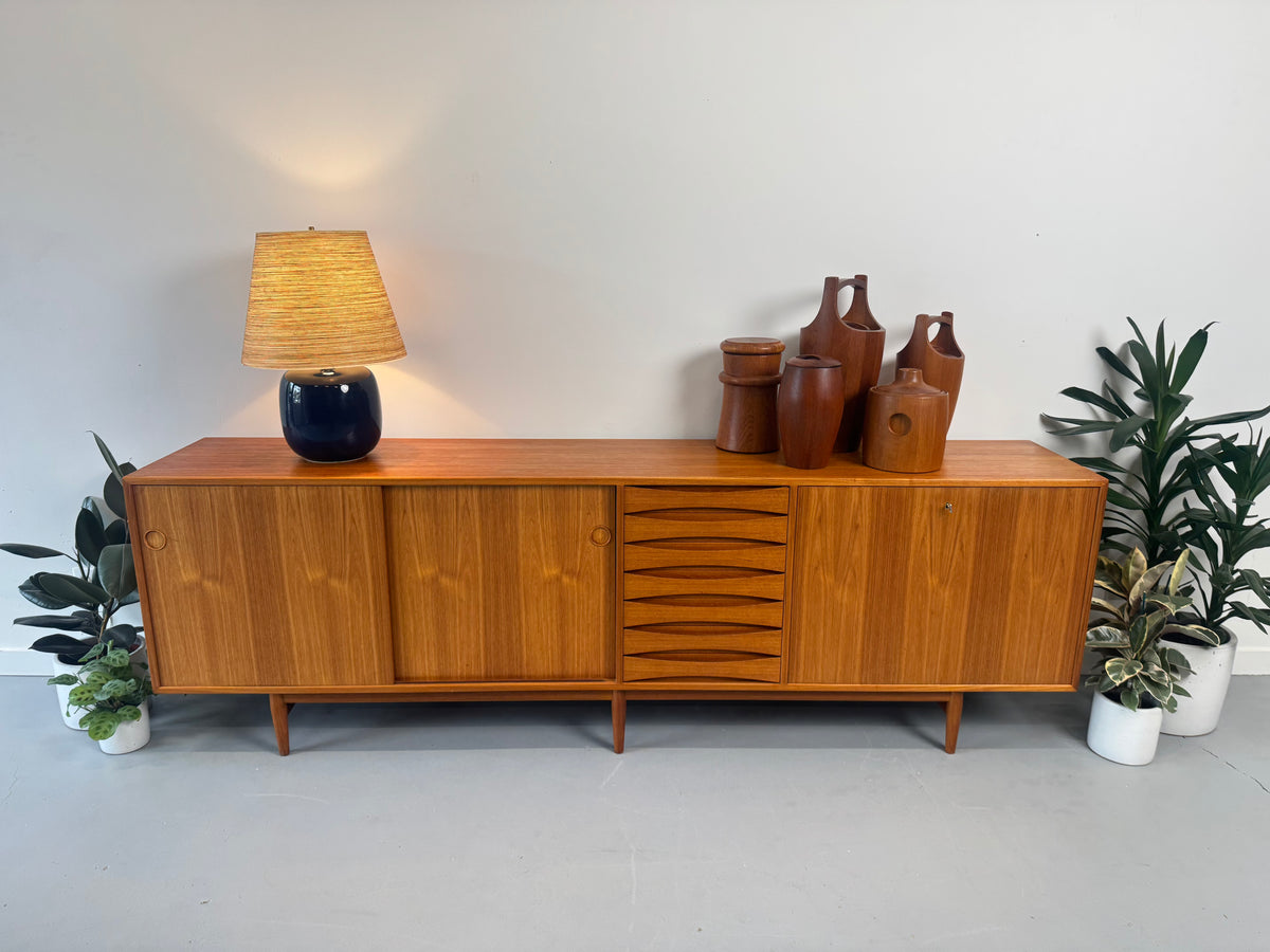 1950s Arne Vodder Model 29A “Triennale” Teak Sideboard for Sibast, Denmark.