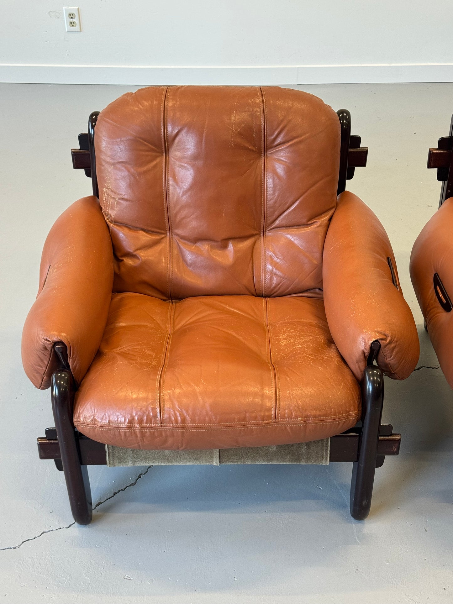 1970s Lounge Chairs by Jean Gillon for Probel, completely original.