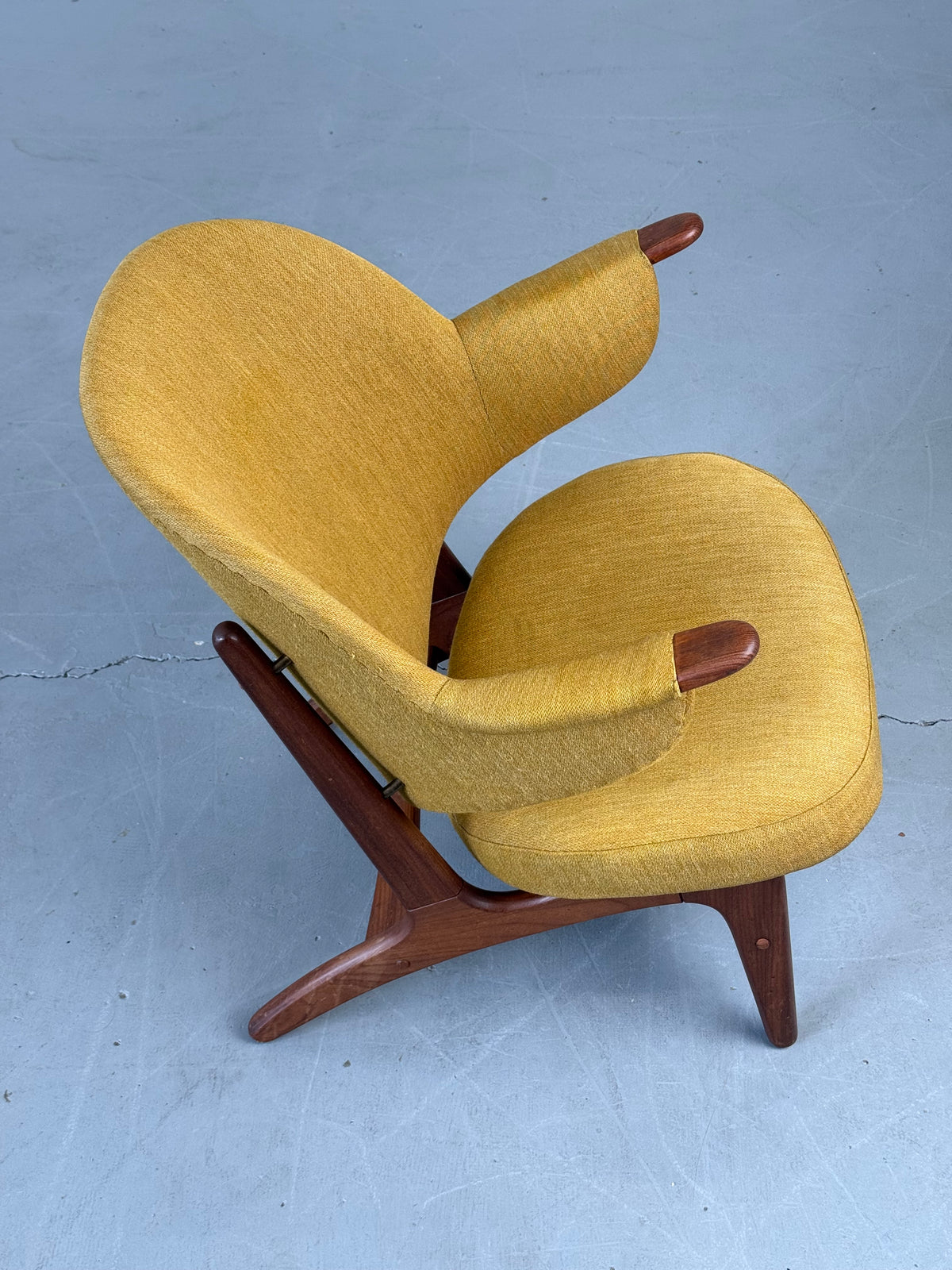 1950s Model 33 Easy Chair by Carl Edward Matthes in teak and original mustard yellow wool.