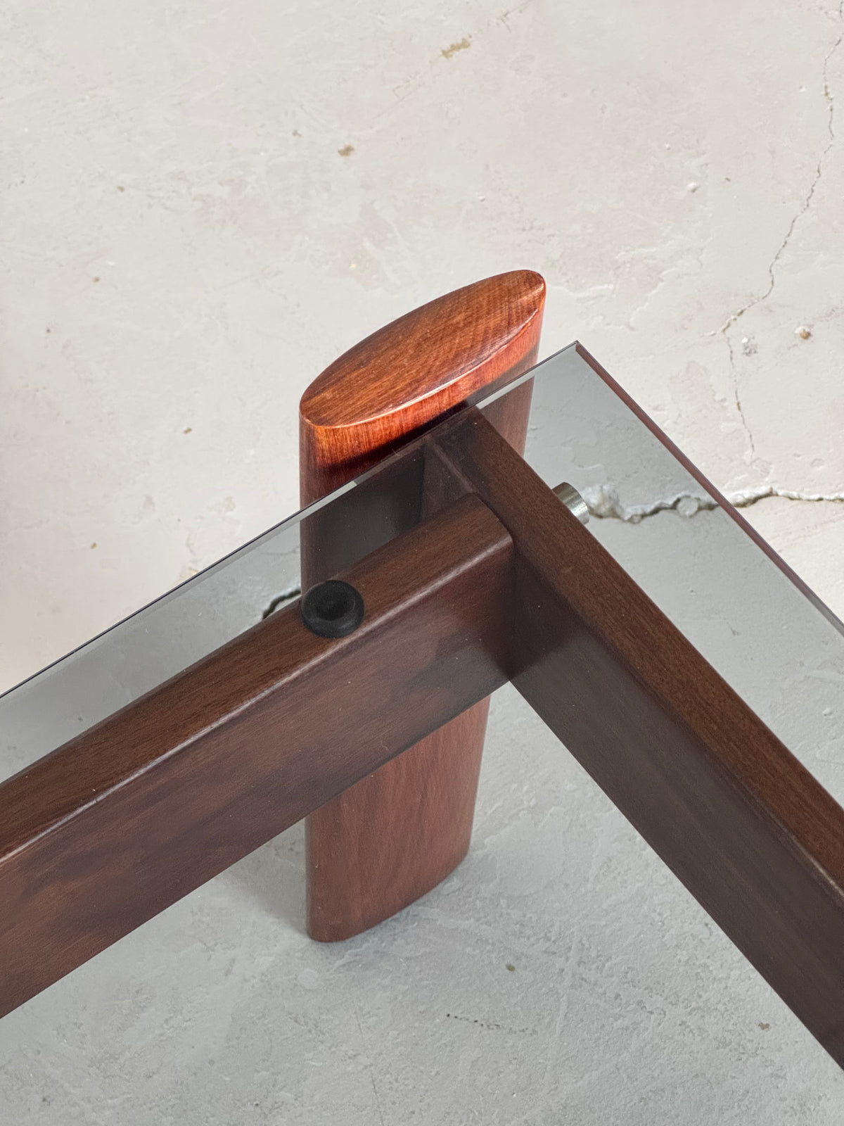 1970s MP-129 Coffee Table by Percival Lafer in Jatobá and Smoked Glass.