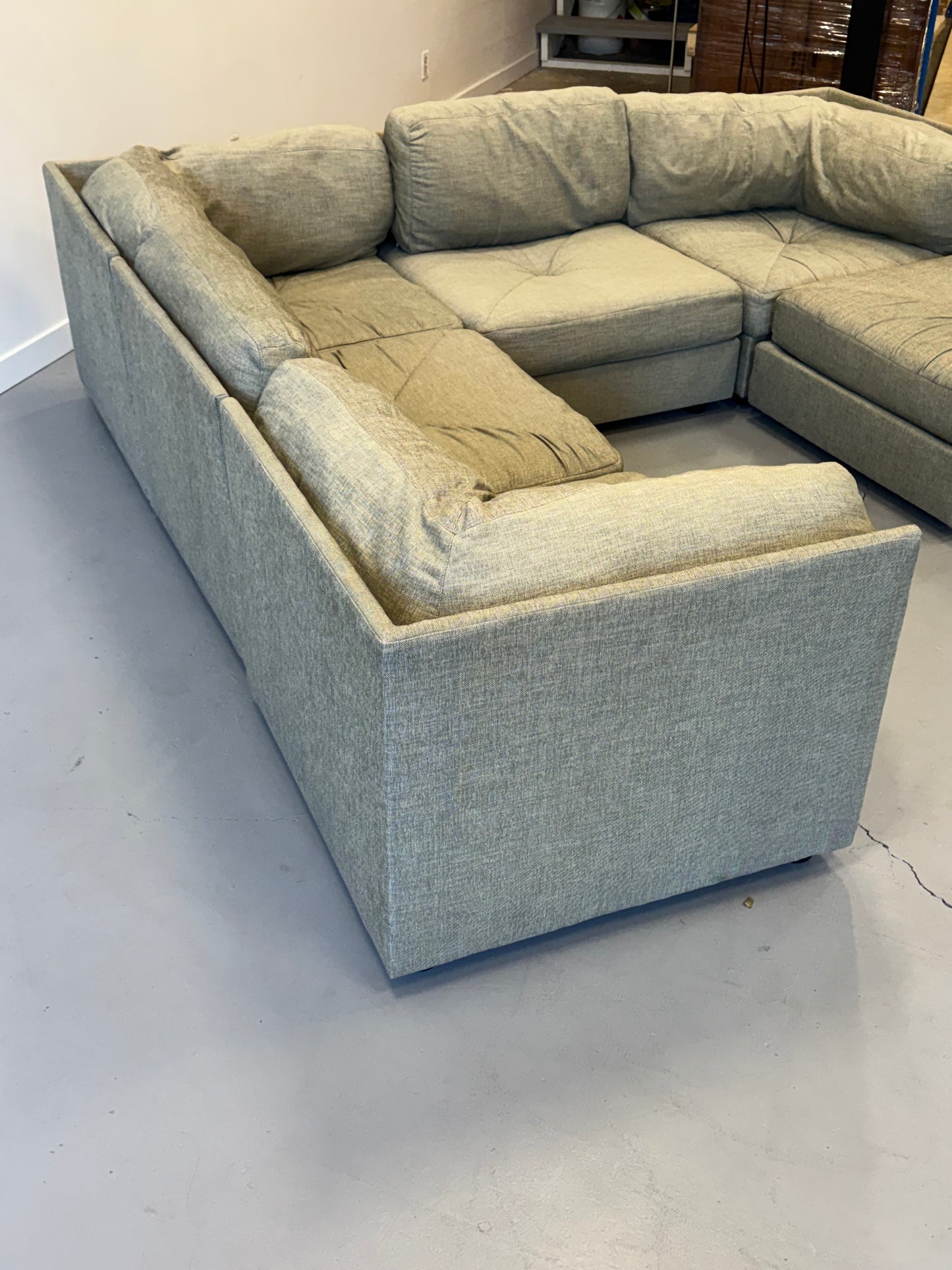 1970s Selig by Simmons Six-Piece Grey Modular Sectional Sofa.