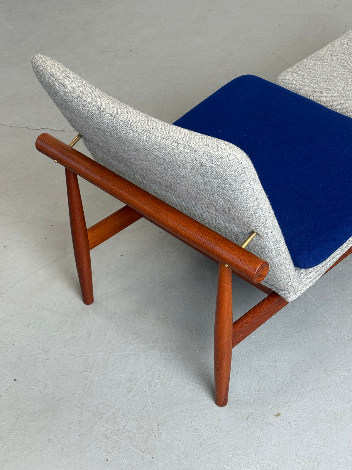 1950s Finn Juhl Japan Lounge Chair and Ottoman for France & Son in Teak and Kvadrat Hallingdal.