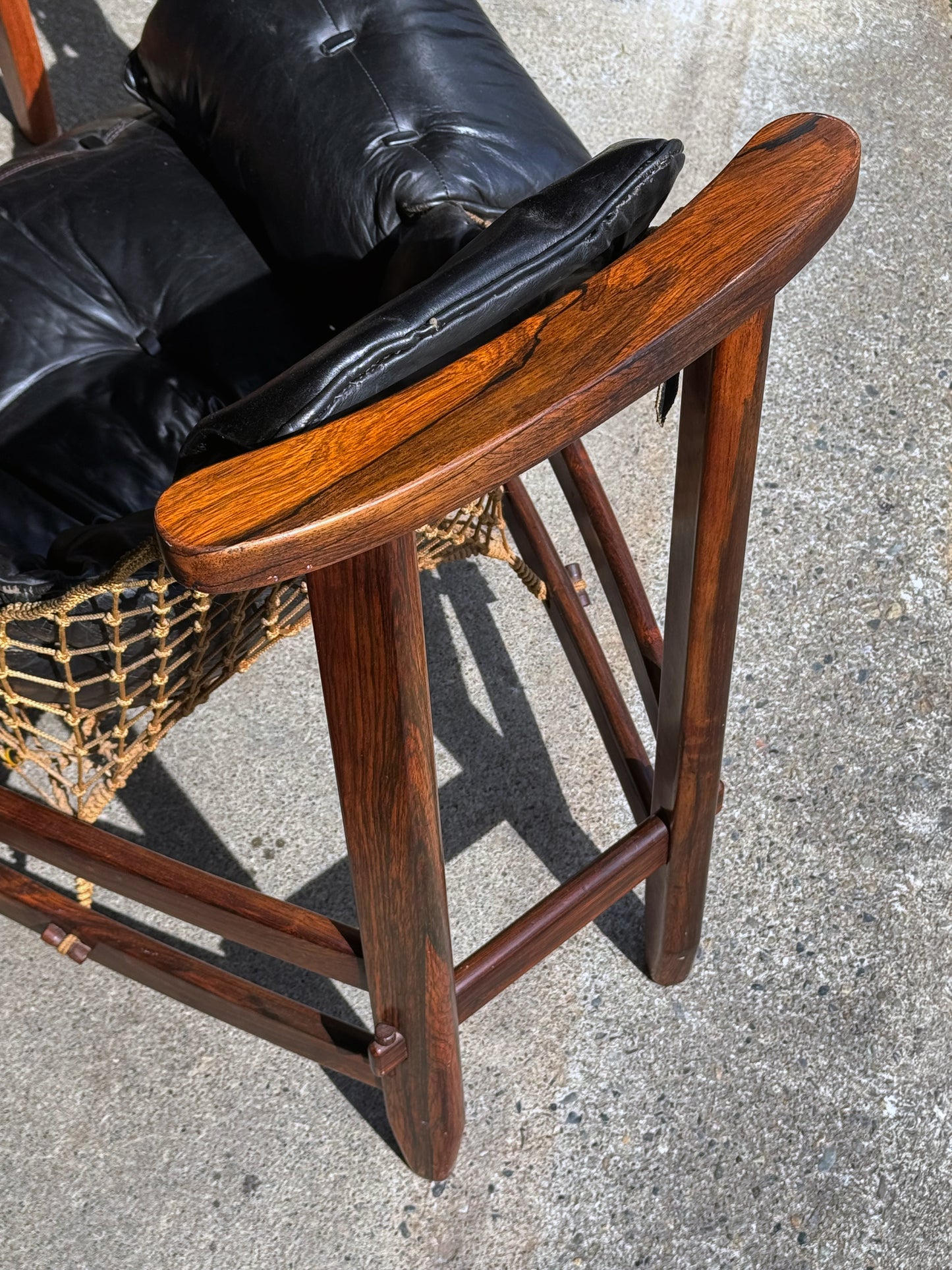 1960s Jangada Lounge Chair and Ottoman by Jean Gillon in rosewood and black leather