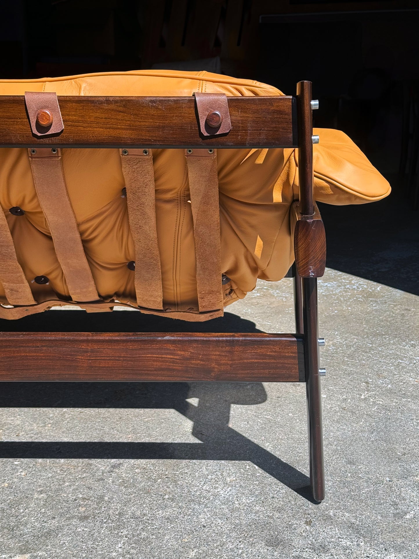 1970s MP-41 Sofa by Percival Lafer for Lafer in jatobá and Spinneybeck leather