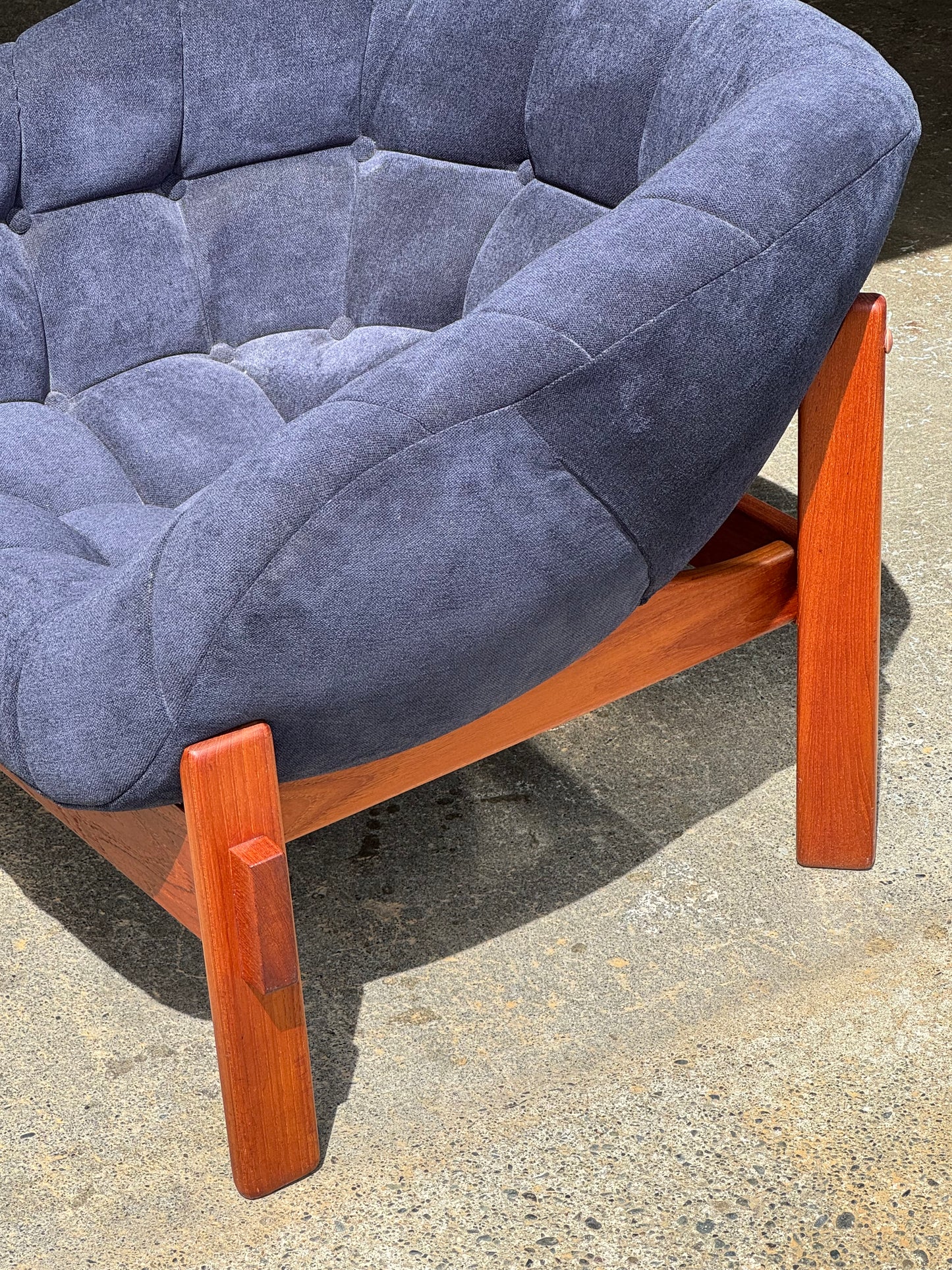 1960s Pod Chair by R. Huber in teak and fabric