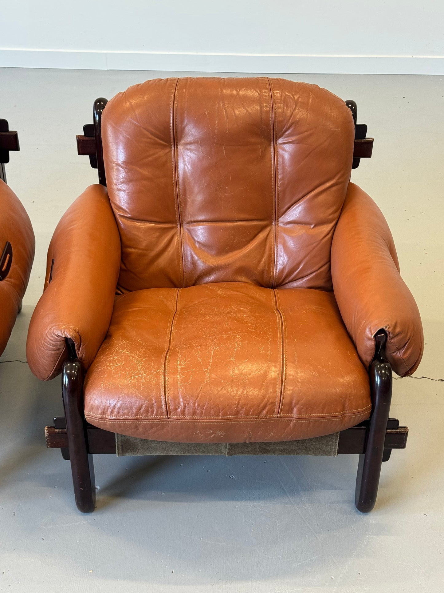 1970s Lounge Chairs by Jean Gillon for Probel, completely original.