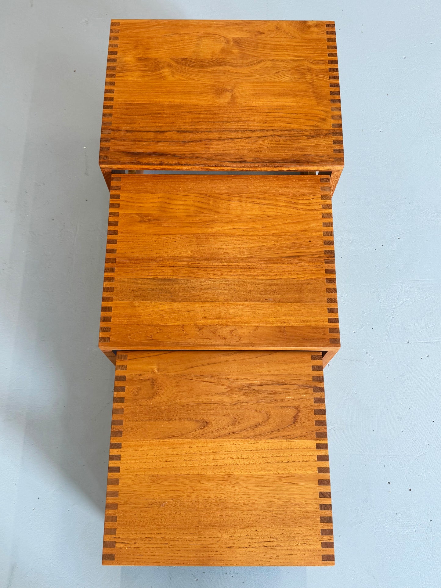 1960s Jens Quistgaard Solid Teak Nesting Tables for Nissen, Denmark – Set of Three