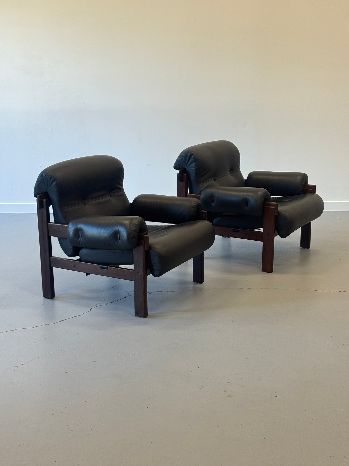 1970s Copa Lounge Chairs by Jean Gillon for Italma in Solid Imbuia