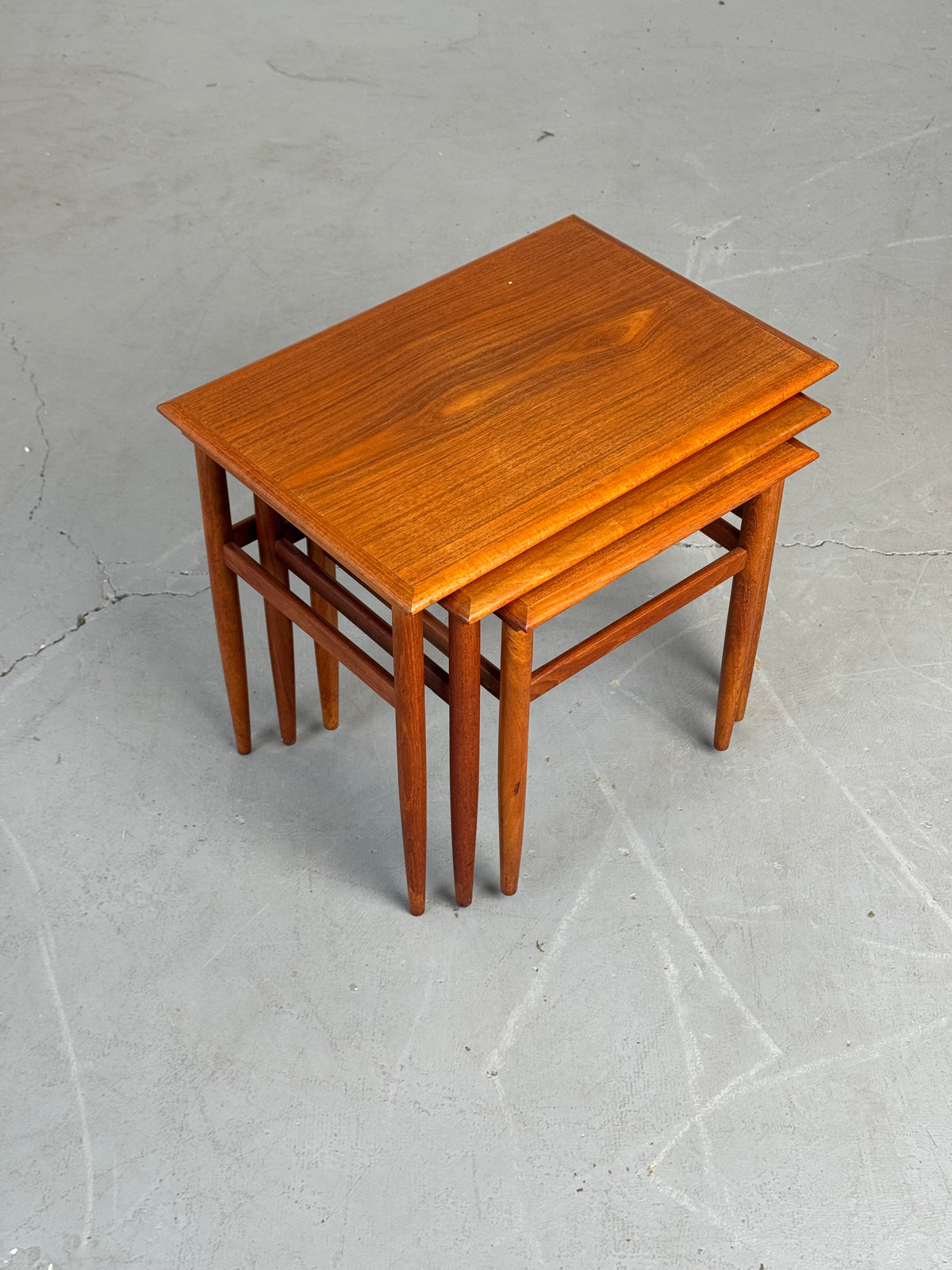 1960s Danish Modern Teak Nesting Tables, Set of Three.