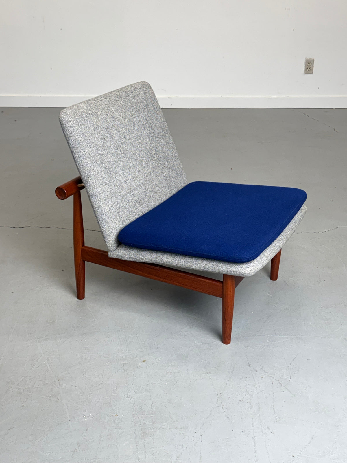1950s Finn Juhl Japan Lounge Chair and Ottoman for France & Son in Teak and Kvadrat Hallingdal.