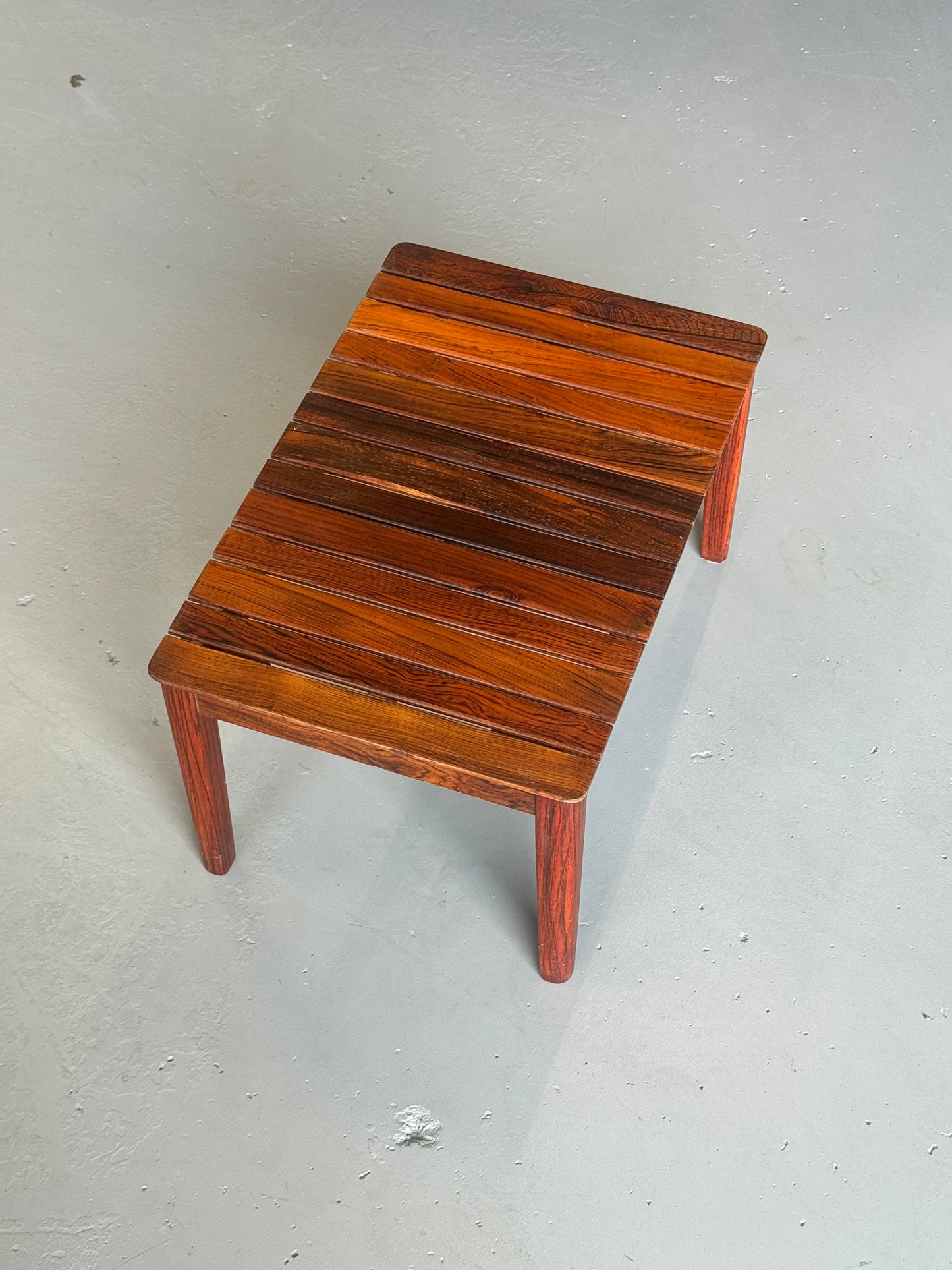 1960s Slatted Rosewood Bench / Side Table by Albert Larsson for Alberts Tibro, Sweden.