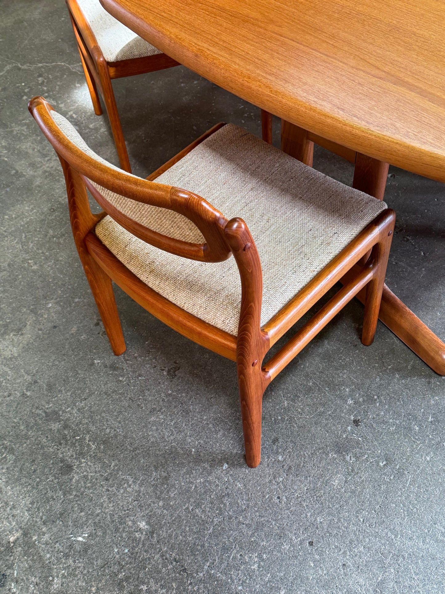 1970s Dining Chair set of 6 by Johannes Andersen for D Scan in solid teak