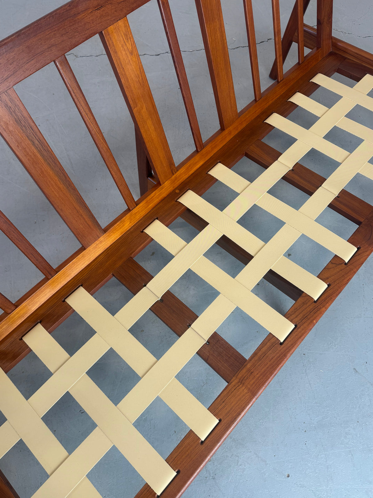 1960s Canadian Solid Teak Open Arm Sofa