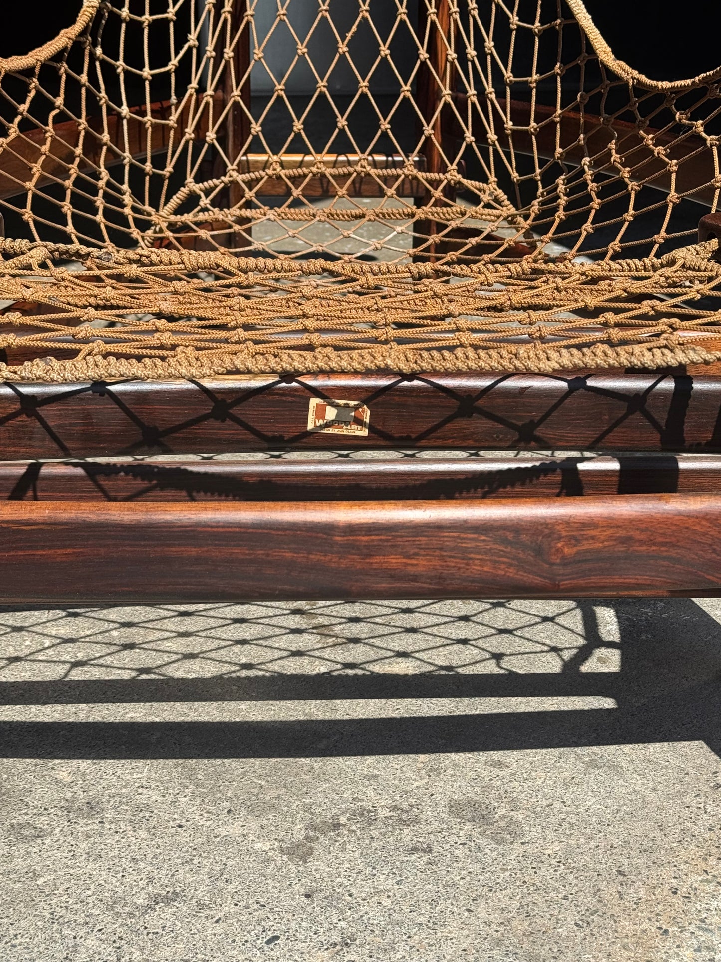 1960s Jangada Lounge Chair and Ottoman by Jean Gillon in Rosewood and original Brown Leather