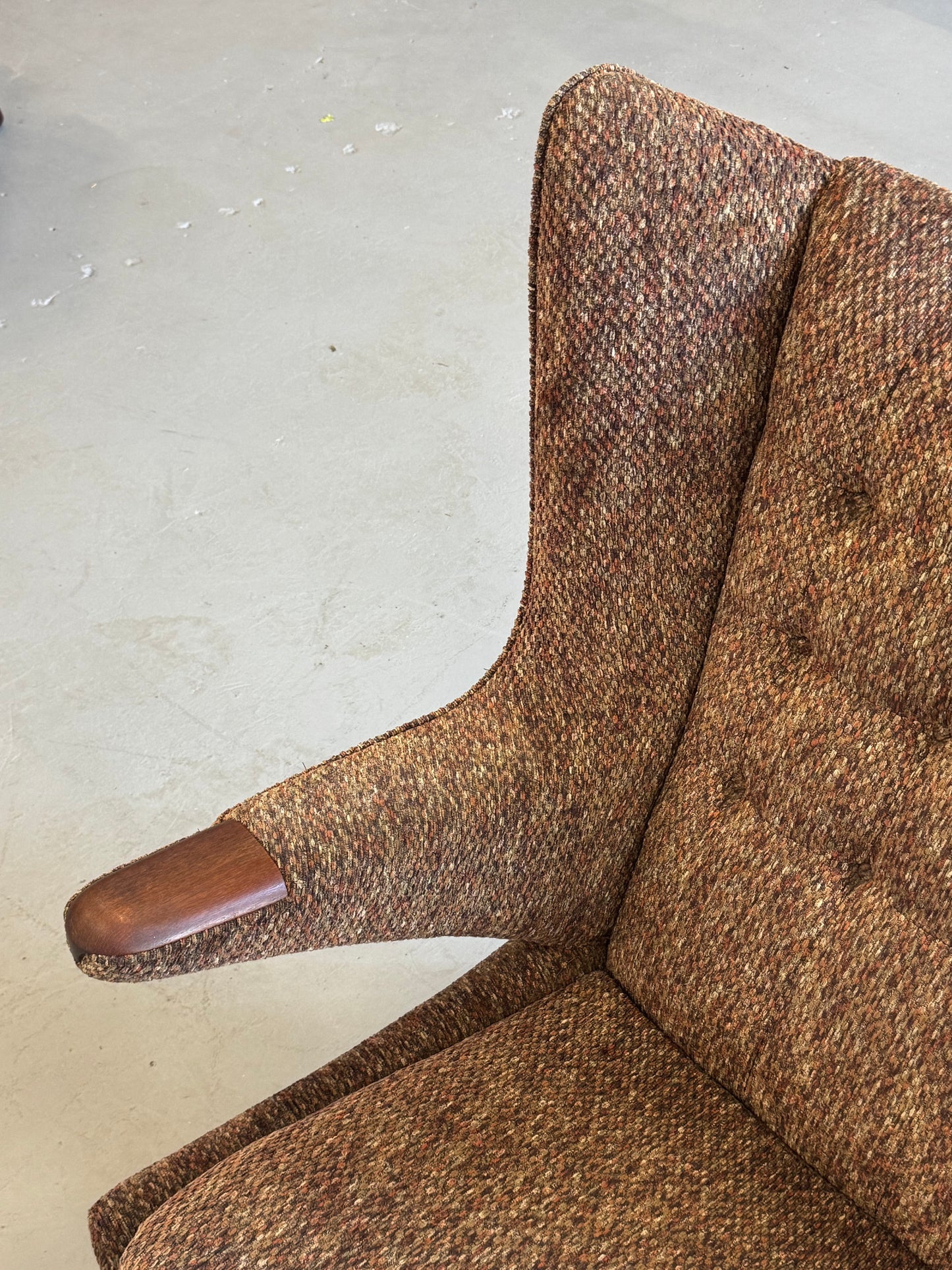 1950s Papa Bear AP19 Lounge chair and ottoman by Hans J. Wegner for A.P. Stolen in Woven Fabric