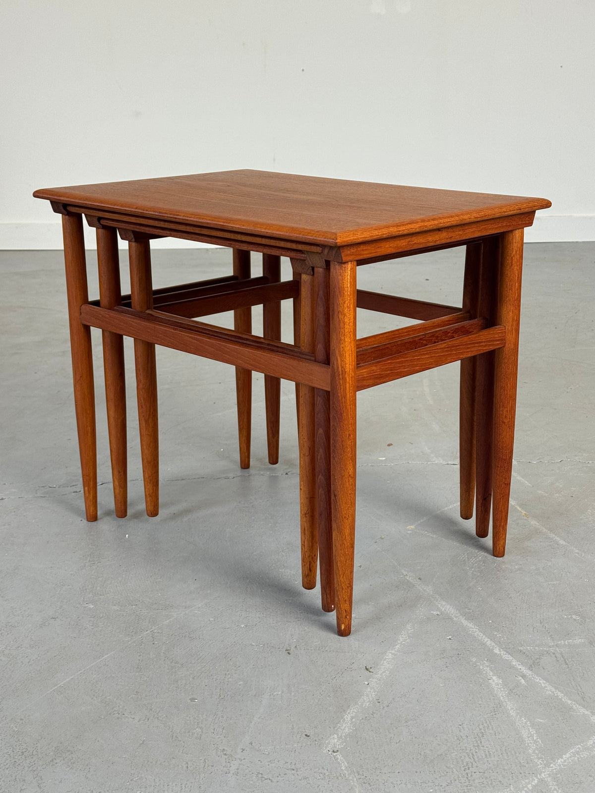 1960s Danish Modern Teak Nesting Tables, Set of Three.