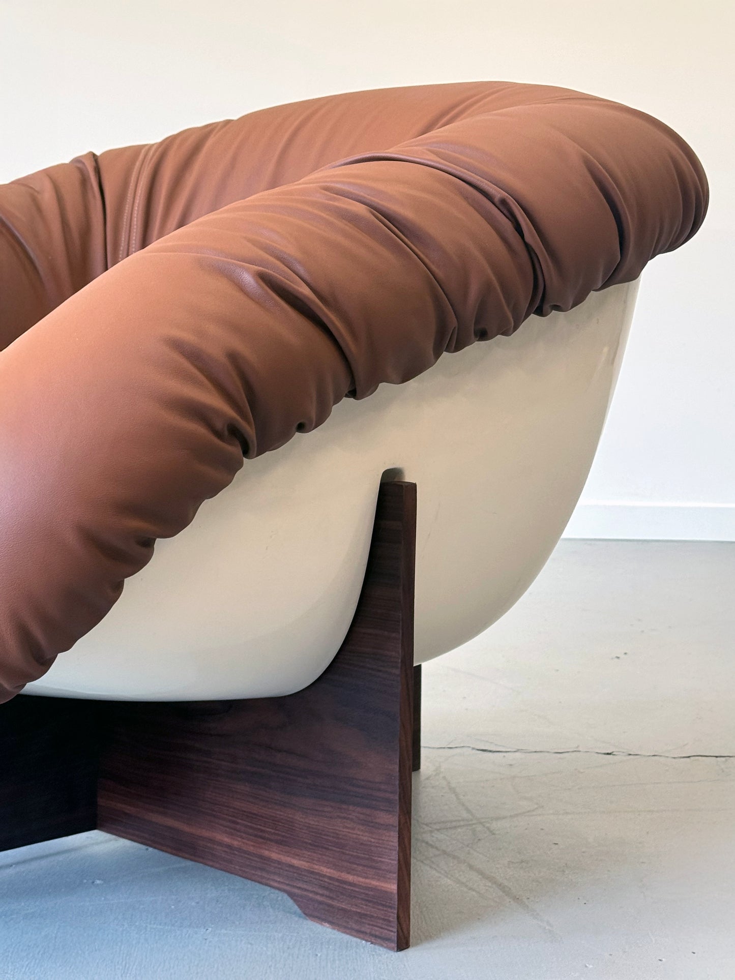 1970s Percival Lafer MP-61 Lounge Chair in Brown Leather, Brazil.