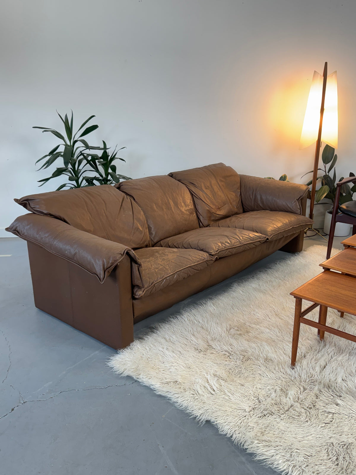 1980s Niels Eilersen Three-Seat Sofa in Aniline Leather, Denmark.