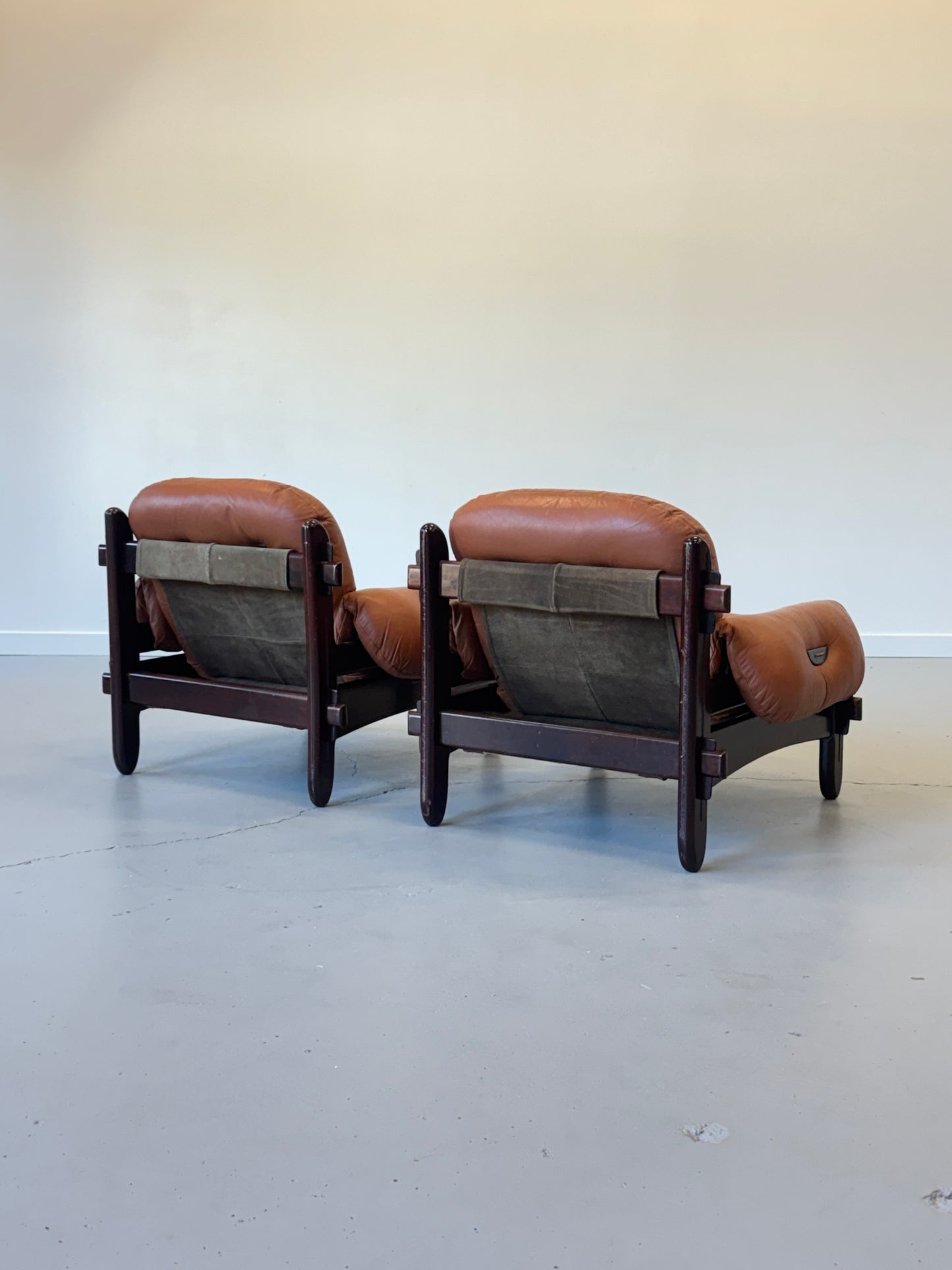 1970s Lounge Chairs by Jean Gillon for Probel, completely original.