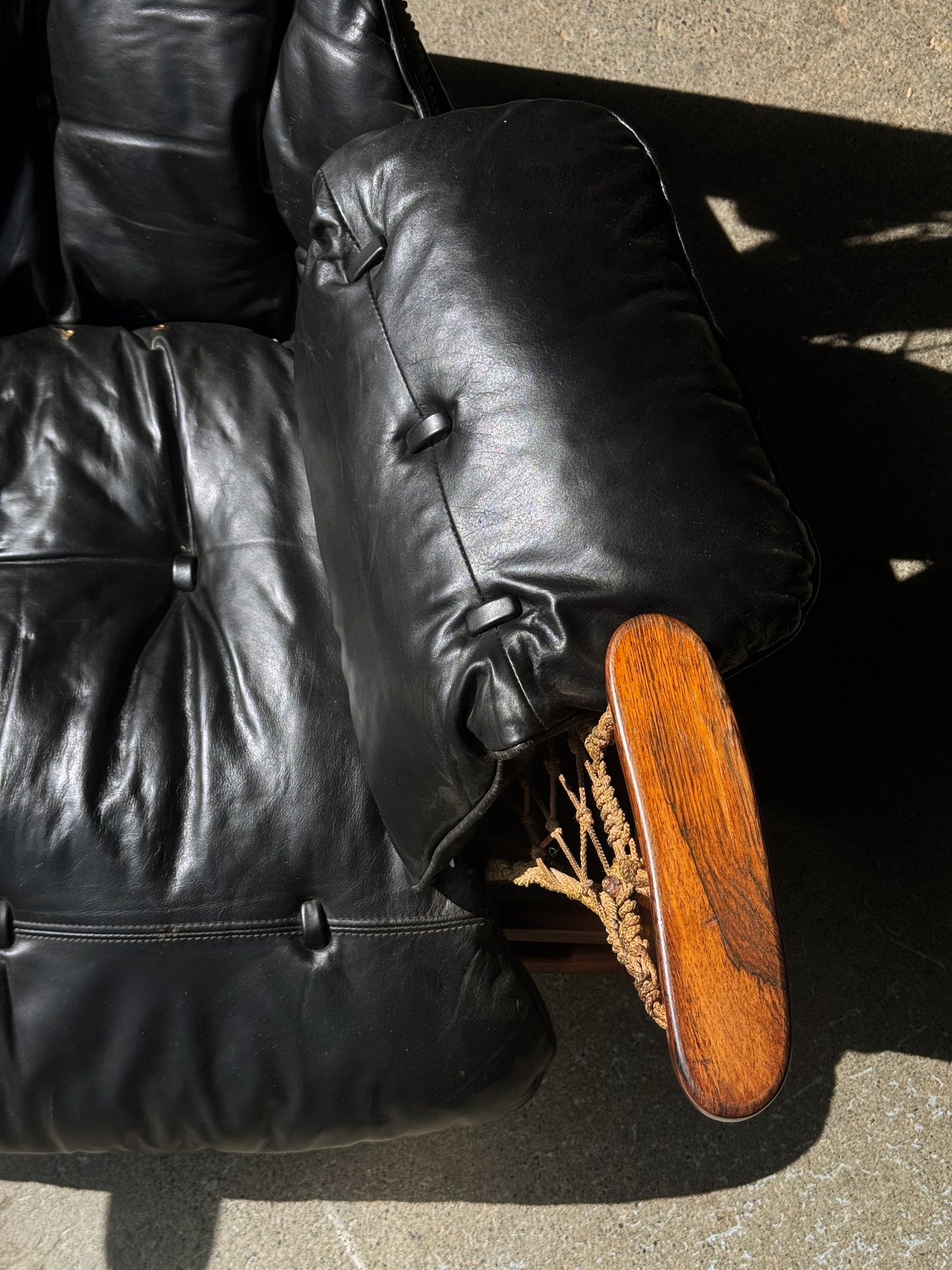 1960s Jangada Lounge Chair and Ottoman by Jean Gillon in rosewood and black leather